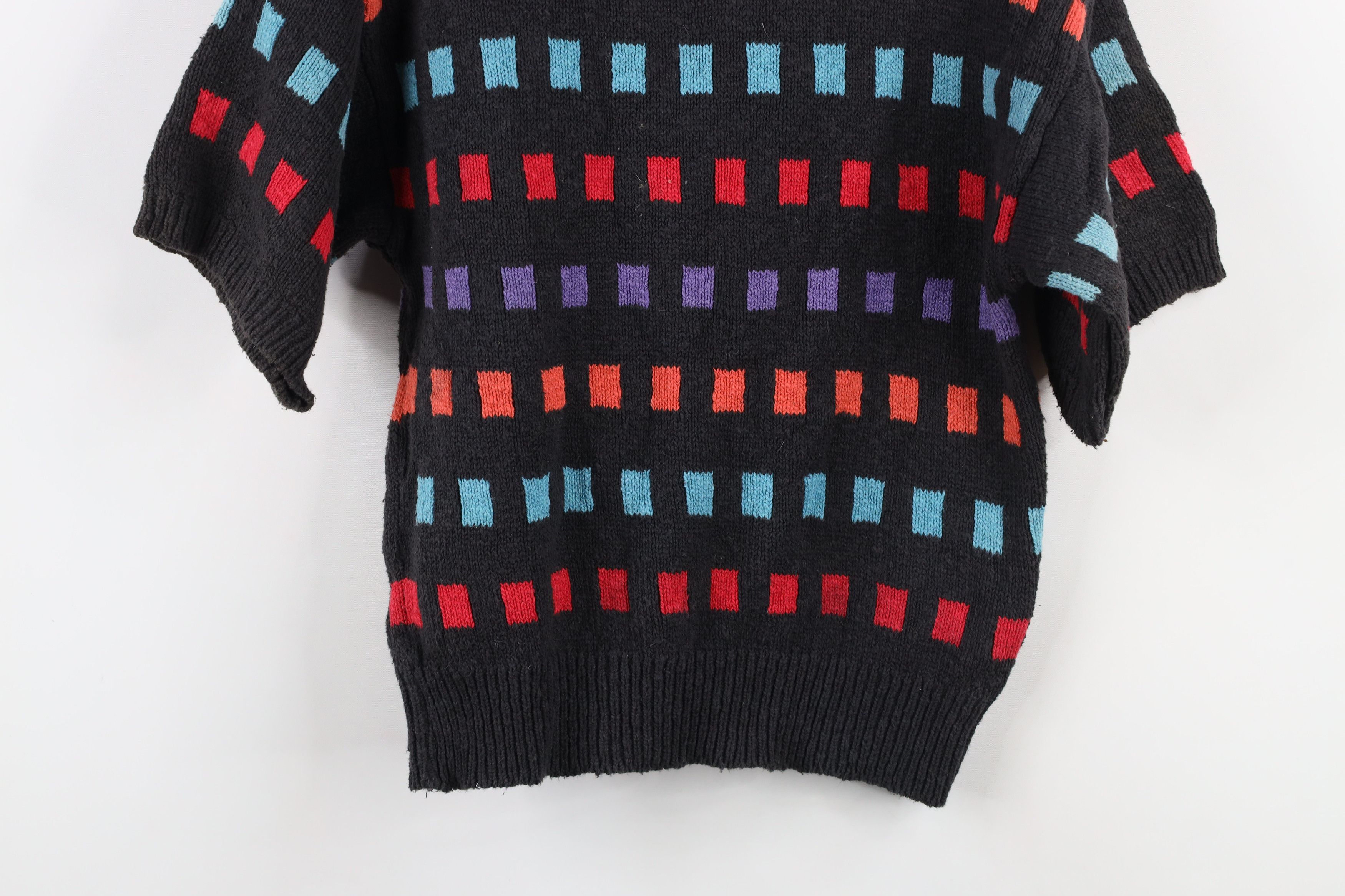 Vintage Vintage 90s Streetwear Square Knit Short Sleeve Sweater USA Size M / US 6-8 / IT 42-44 - 9 Thumbnail