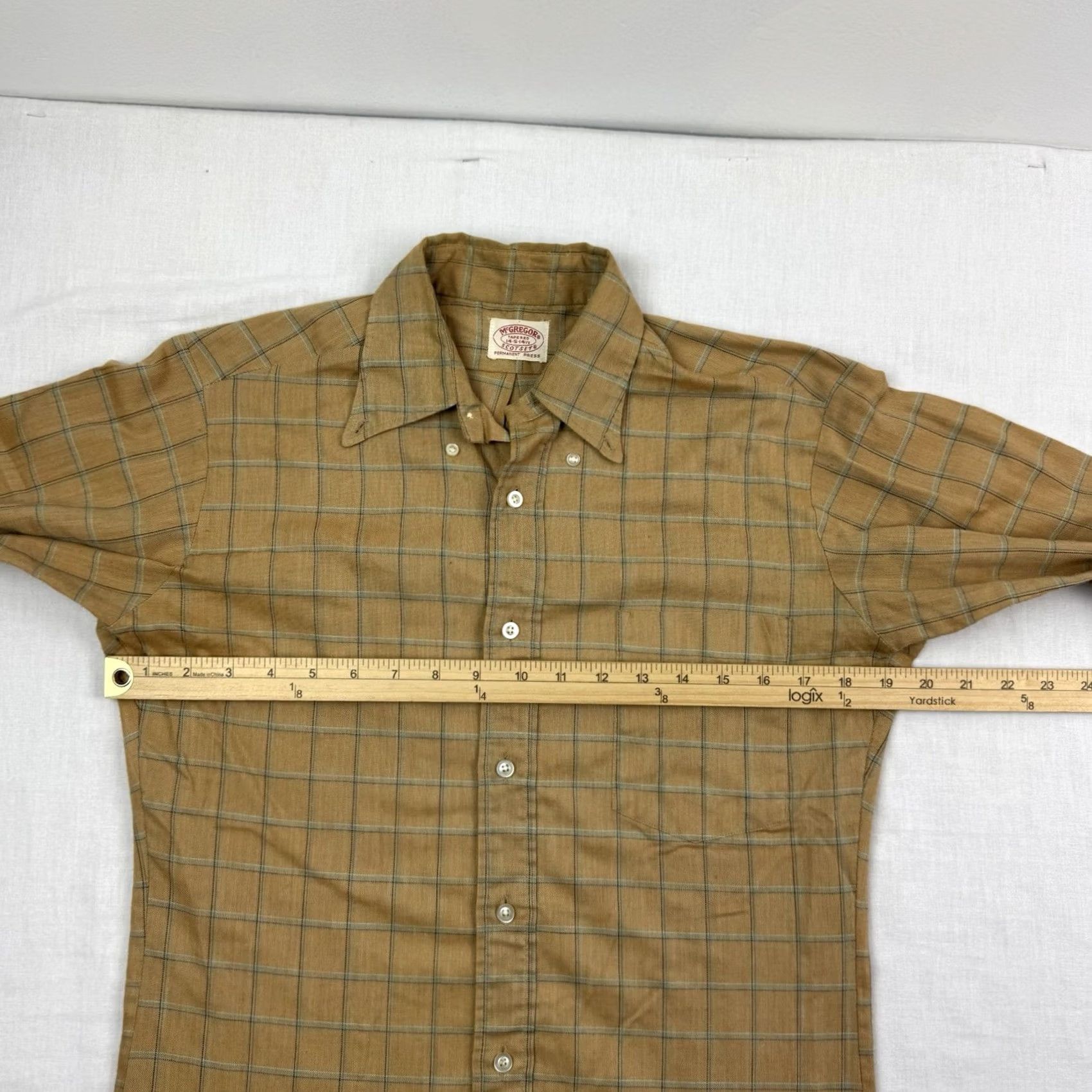 McGregor VINTAGE McGregor Button-Up Plaid Shirt Adult M Brown USA 60s 70s Shirt Men Regular Long Sleeve Button-Up Mens Size US M / EU 48-50 / 2 - 6 Thumbnail