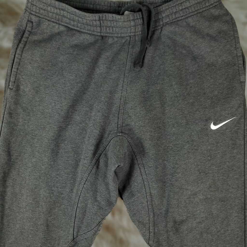Nike Nike Pants Mens Large Gray Fleece Jogger Swoosh Sweatpants Size US 33 - 1 Thumbnail