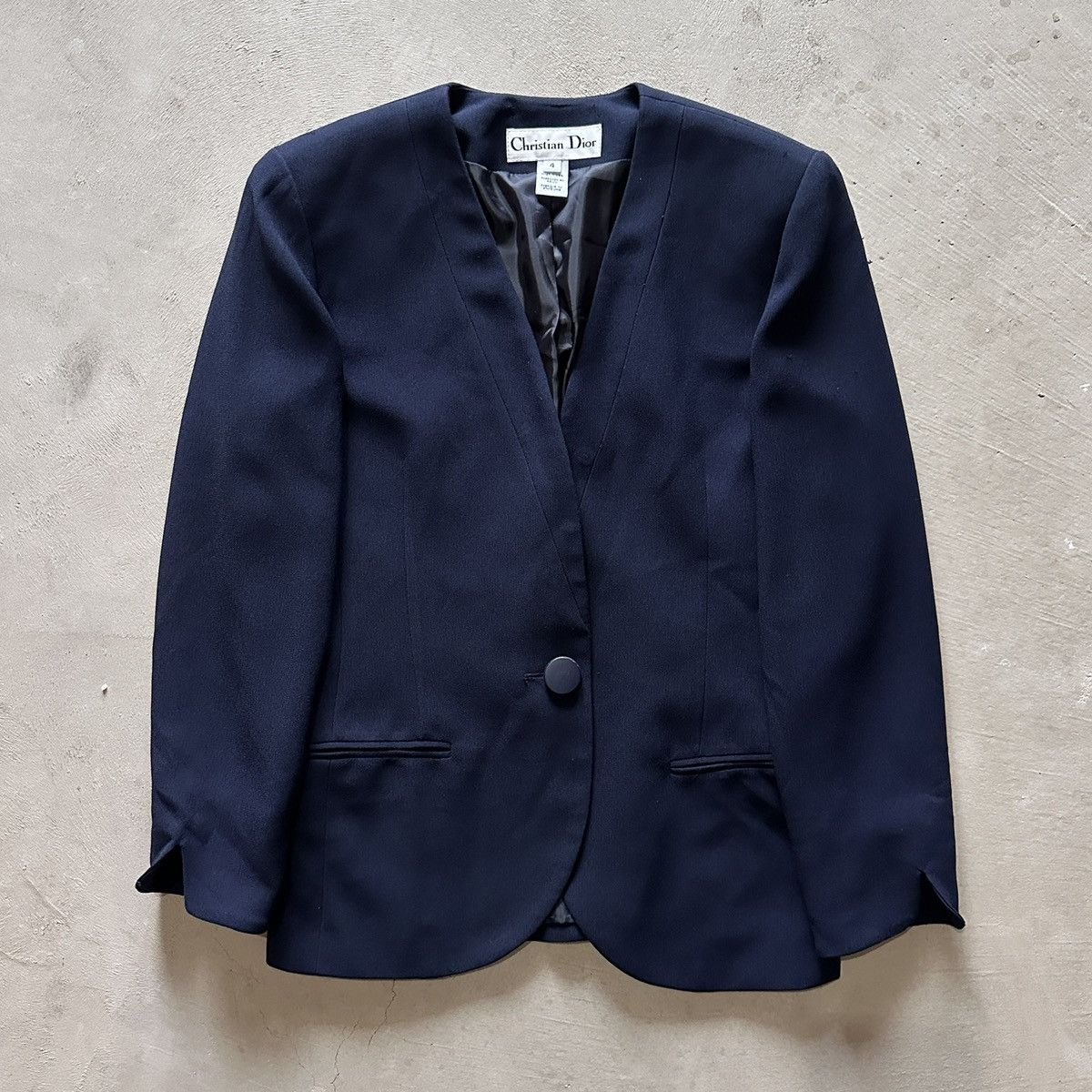 Dior vintage christian dior navy blue blazer Size S / US 4 / IT 40 - 1 Thumbnail