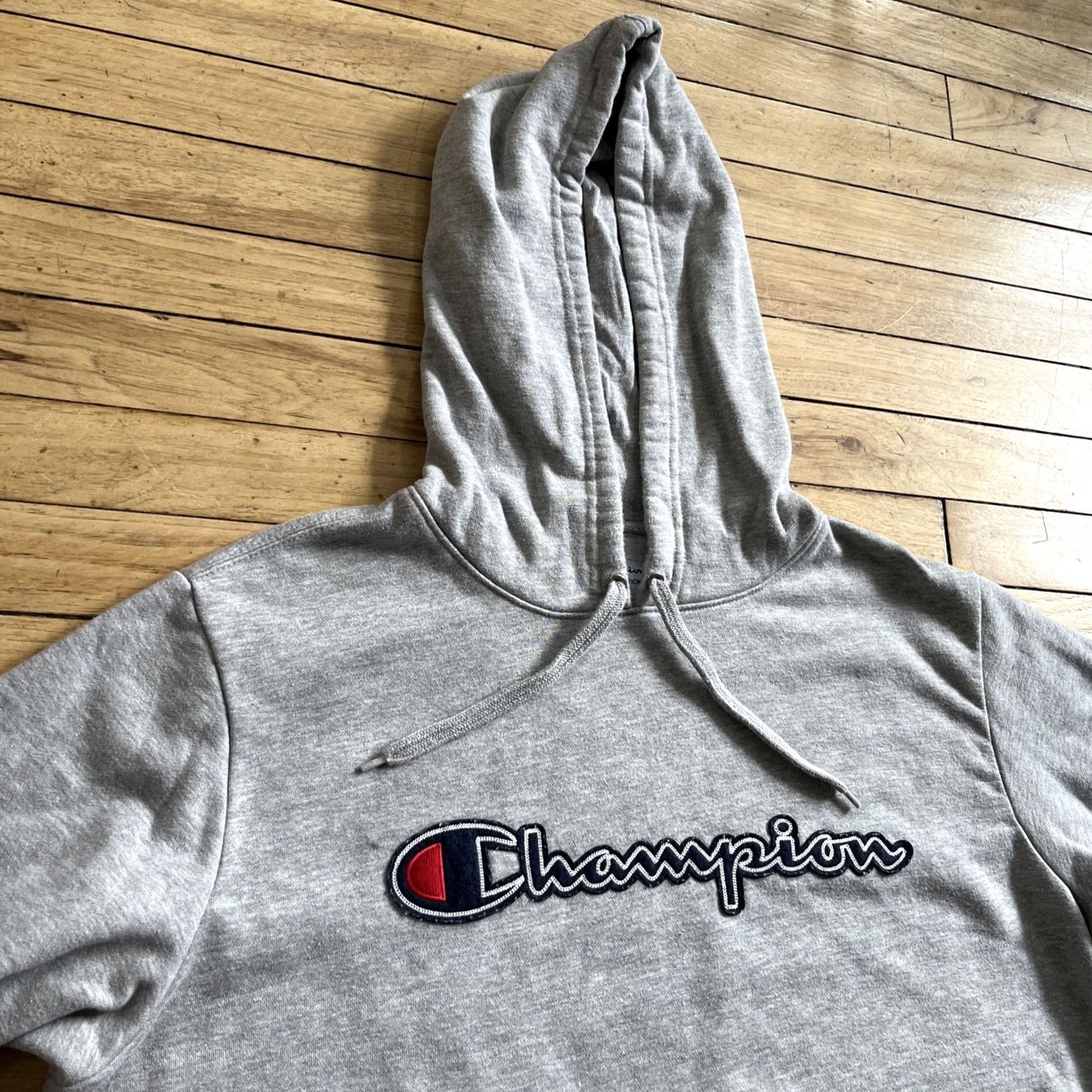 Champion CHAMPION Hoodie Men L Gray Embroidered Logo Hooded Pullover Active Sports Streetwear Size US L / EU 52-54 / 3 - 4 Thumbnail