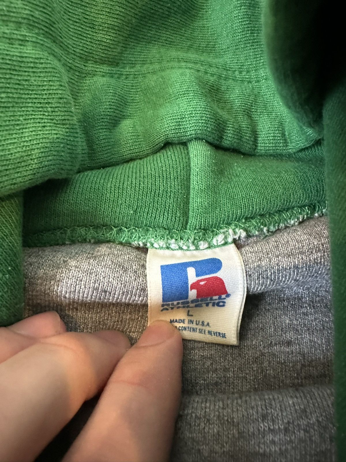 Russell Athletic RUSSELL ATHLETIC Vintage 80s Double Face hoodie Green Size US L / EU 52-54 / 3 - 3 Thumbnail