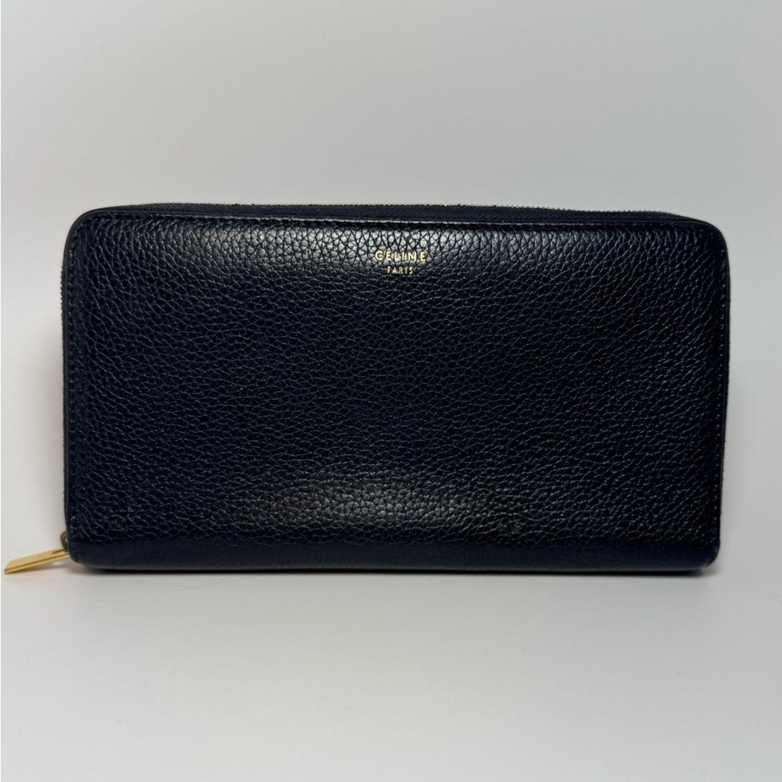 Celine Céline Continental Black Pebbled Leather Zip Wallet Italian Size ONE SIZE - 1 Thumbnail
