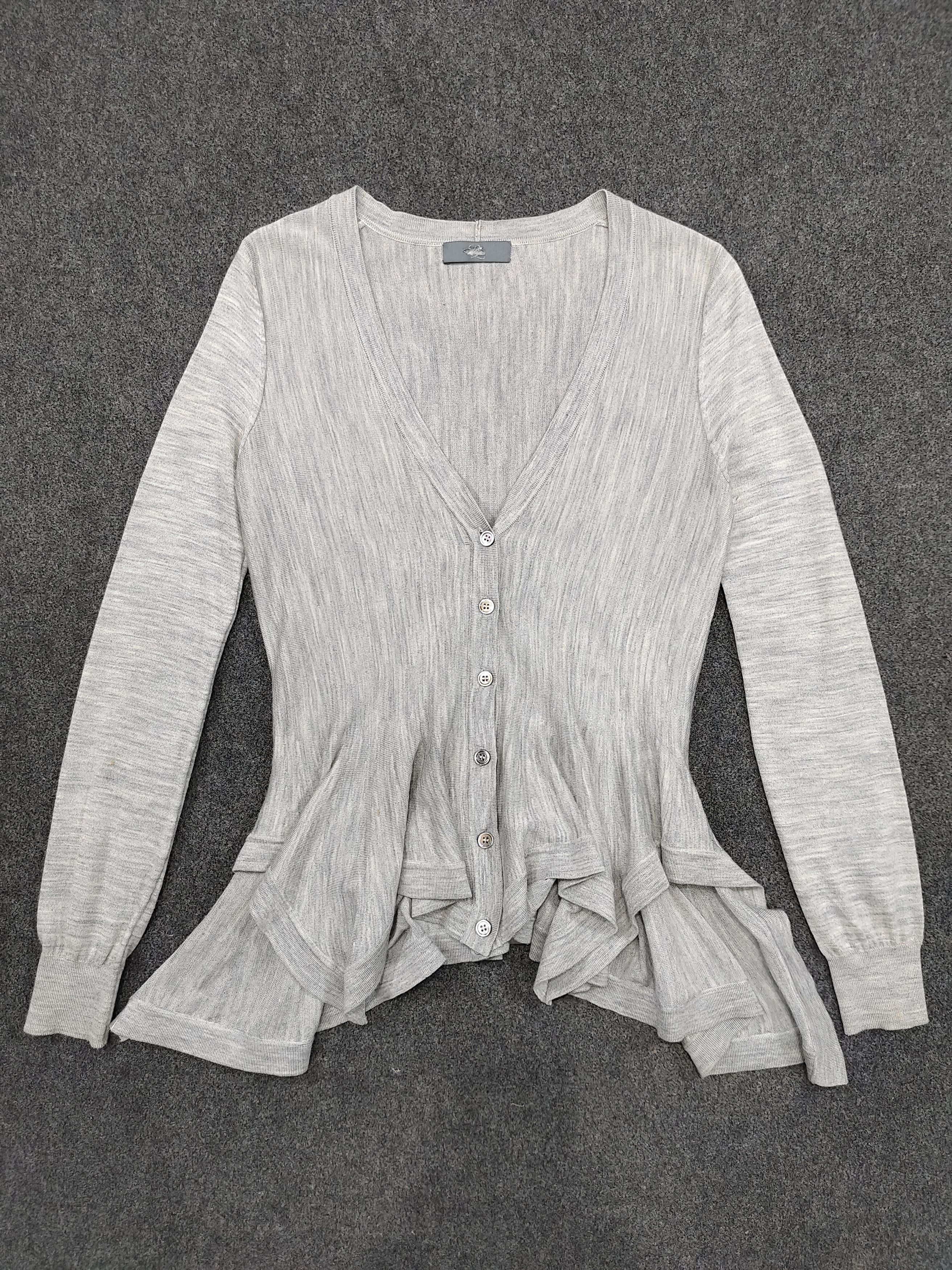 Alexander McQueen Alexander McQueen- Asymmetric Peplum Sculpted Wool Cardigan Size M / US 6-8 / IT 42-44 - 6 Thumbnail