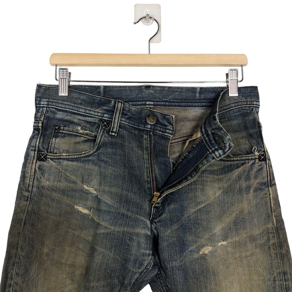 Japanese Brand 🔥90’s VINTAGE STRAIGHT CUT DISTRESSED DENIM JEANS LEE Size US 32 / EU 48 - 12 Thumbnail