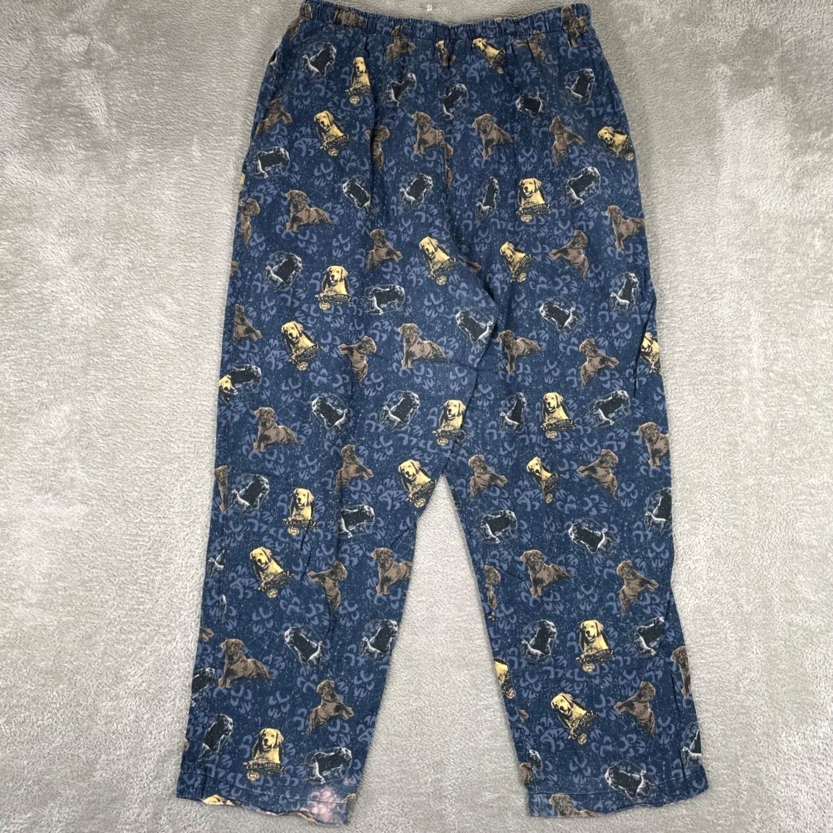 Vintage Columbia Pajama Pants Mens M Blue Labrador Dog Print Lounge Sleepwear Size US 31 - 2 Thumbnail