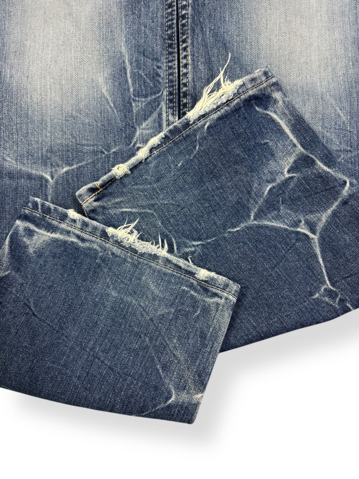 Japanese Brand Vintage 90s Eternal Union Made Cracked Wash Bush Denim Pants Size US 31 - 9 Thumbnail
