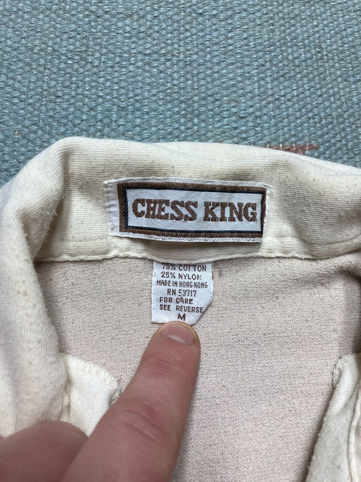 Vintage VTG 70s chess king polo shirt open collar terry cloth medium Size US M / EU 48-50 / 2 - 6 Thumbnail