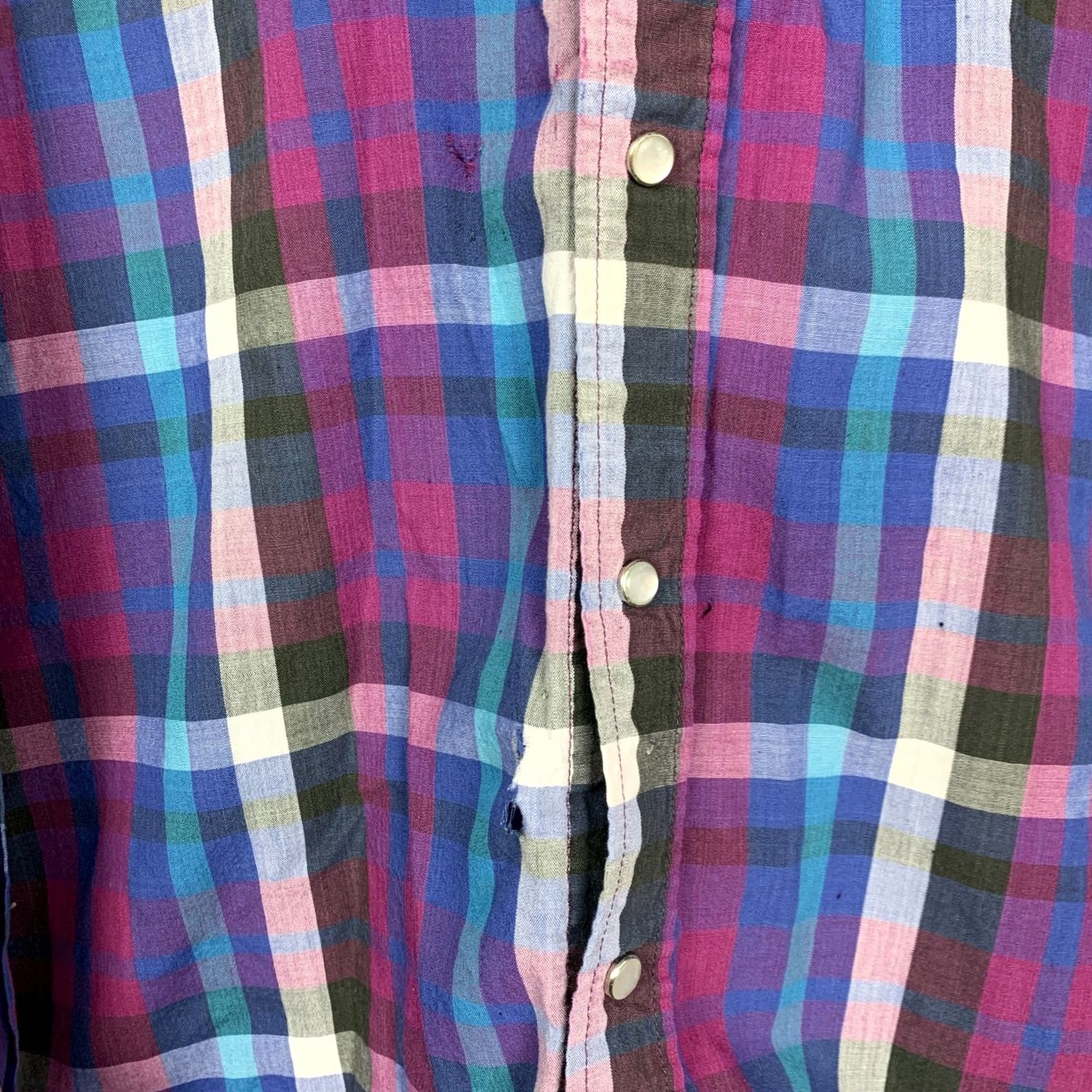 Vintage VINTAGE Rock Canyon Shirt XL Purple Western Pearl Snap Grunge 1980s Long Sleeve Cotton Size US XL / EU 56 / 4 - 4 Thumbnail
