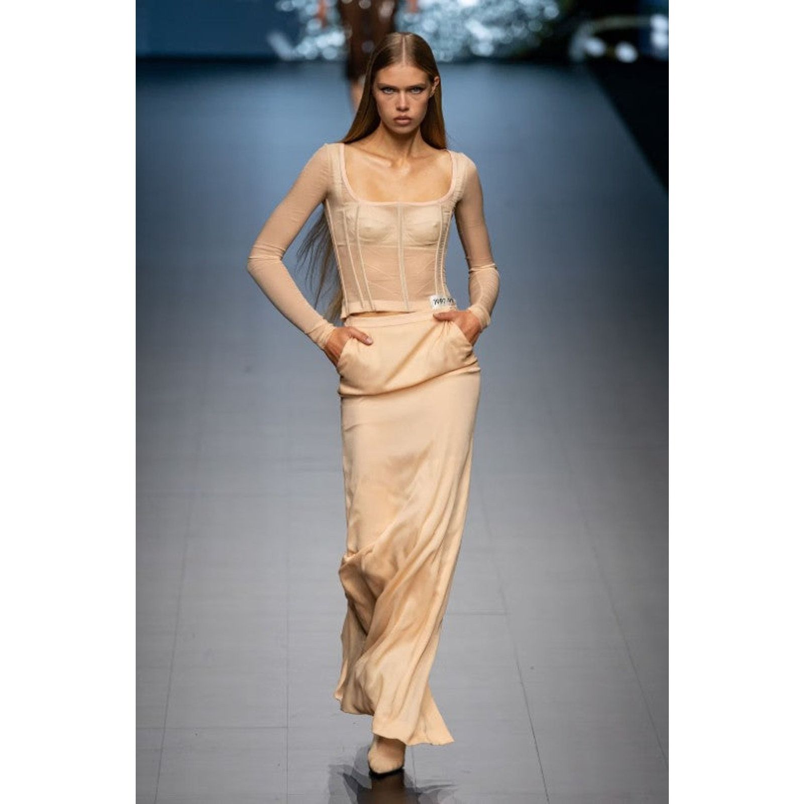 Dolce & Gabbana SS23 1997-98 Re-issue 6 Beige Silk Blend Corset Dress Top Size M / US 6-8 / IT 42-44 - 2 Thumbnail