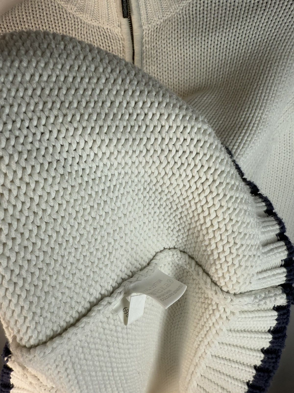 Yves Saint Laurent Heavy White YSL Sweater Zip Knit Thick YSL Sweatshirt Size US L / EU 52-54 / 3 - 14 Thumbnail