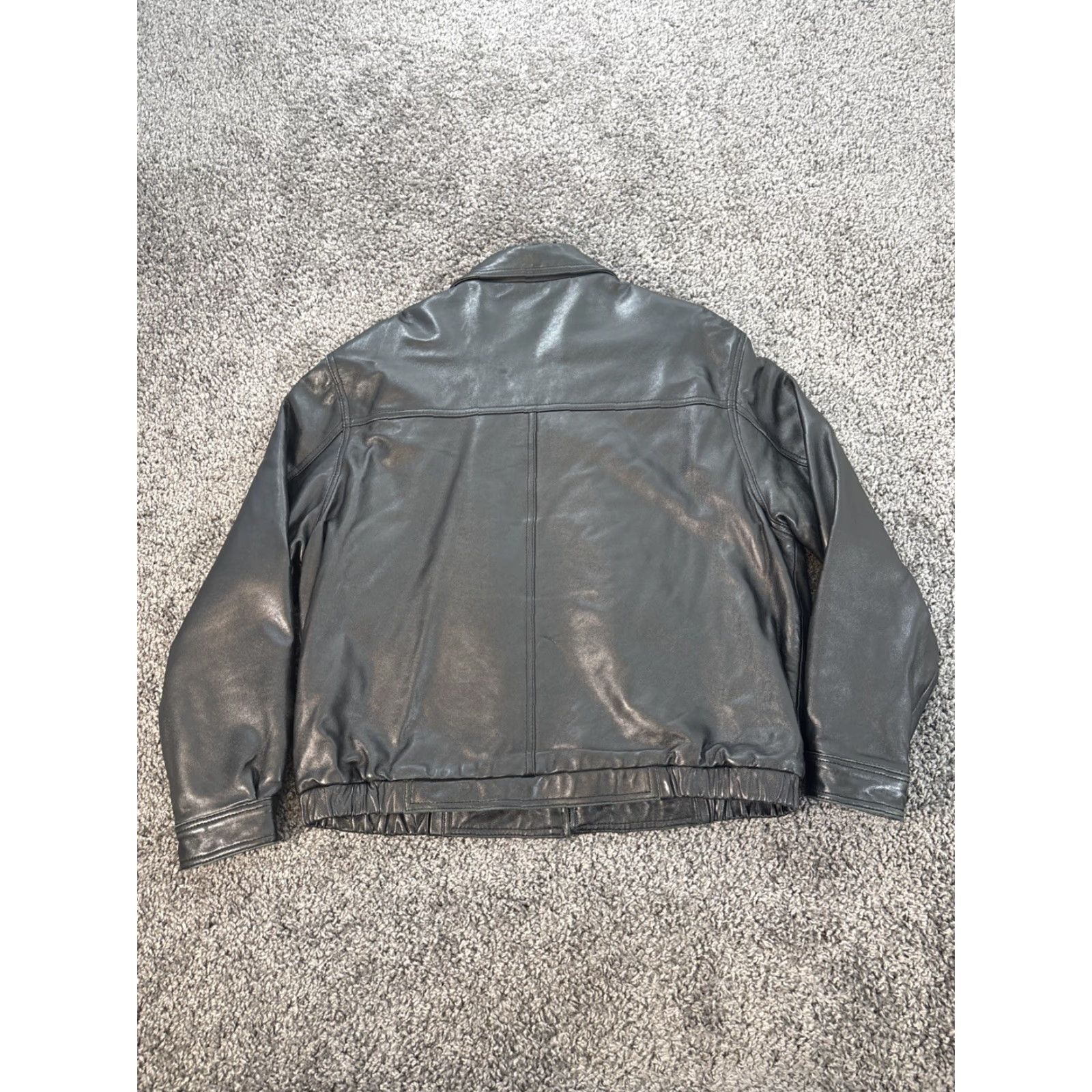Izod VINTAGE IZOD Leather Jacket Mens XL Black Zip Up Pockets 90s Style Regular Jacket Size US XL / EU 56 / 4 - 6 Thumbnail