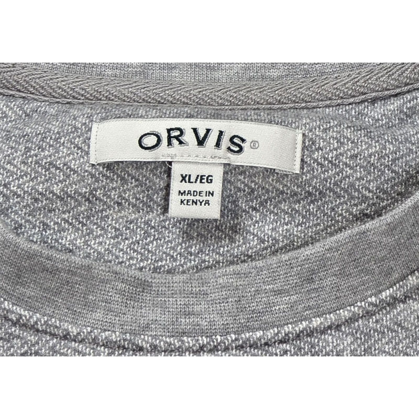 Orvis Orvis Sweatshirt Long Sleeve Gray Crewneck Thermal Herringbone Size XL Men Size US XL / EU 56 / 4 - 6 Thumbnail