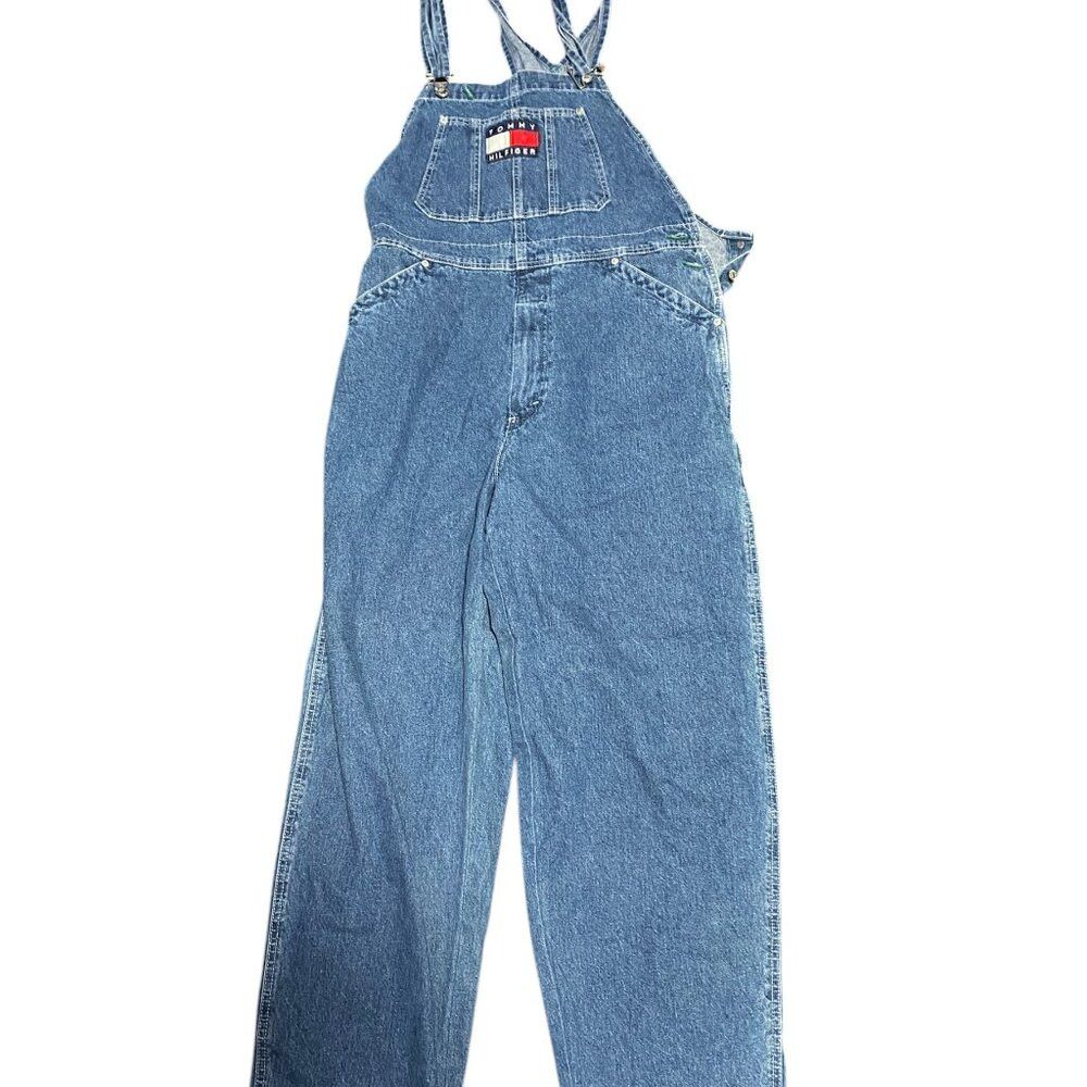 Tommy Hilfiger Vintage 90s Tommy Hilfiger Embroidered Logo Overalls Denim Size US 34 / EU 50 - 6 Thumbnail