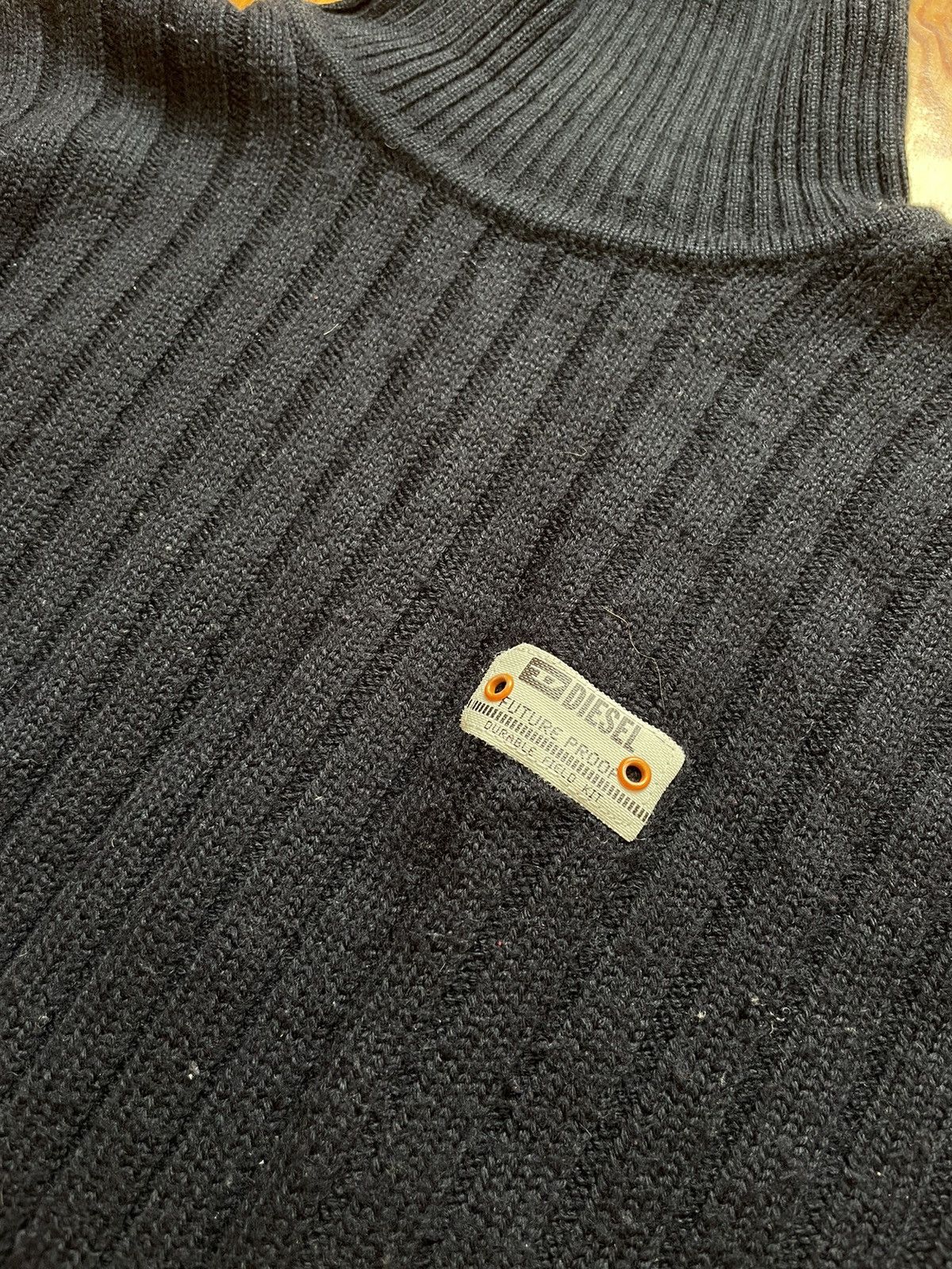 Diesel × Vintage DIESEL Logo Vintage Knit Sweater High Neck Y2K Style Size US M / EU 48-50 / 2 - 6 Thumbnail