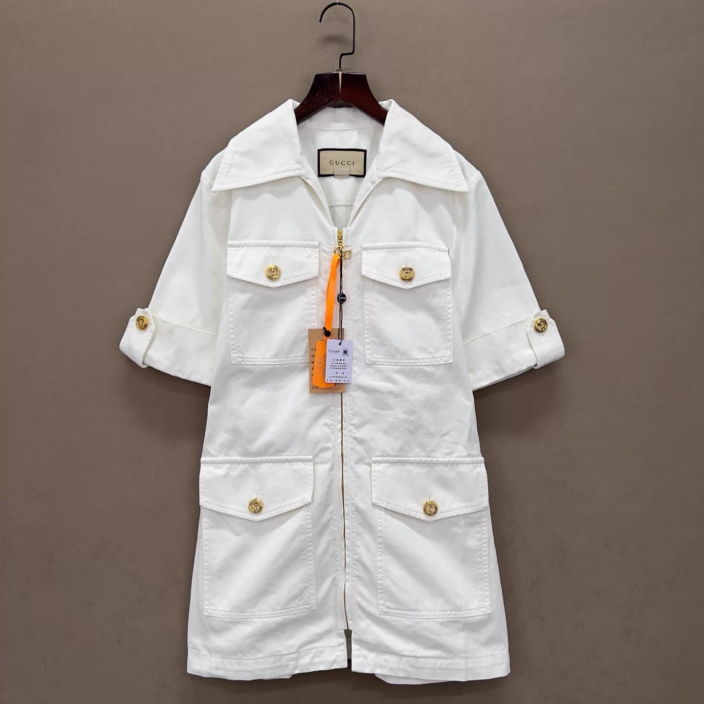 Gucci Gucci Cream Multi-pocket Gold Button DenimD 95N 38 Size XS / US 0-2 / IT 36-38 - 1 Thumbnail
