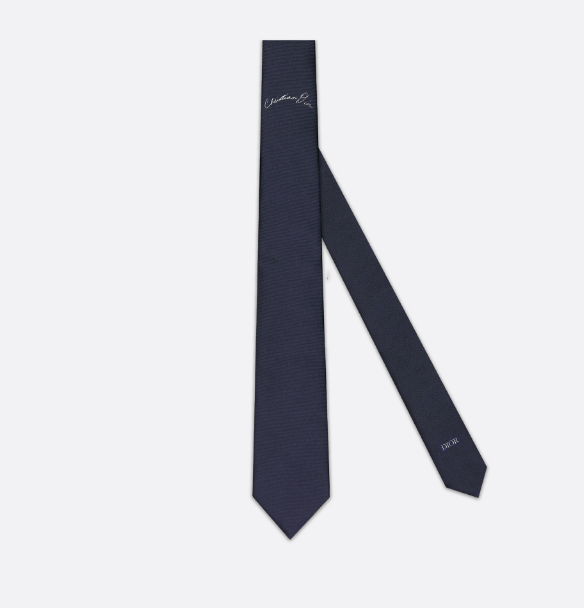 Dior o1w1db10625 Size: OS / Tie with Christian Dior in Navy Blue Size ONE SIZE - 1 Thumbnail