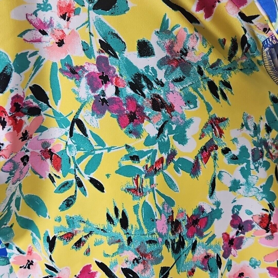 Vintage Shelby Palmer Bell Sleeve Tunic Top Womens 12 Teal Floral Pr Size XL / US 12-14 / IT 48-50 - 6 Thumbnail
