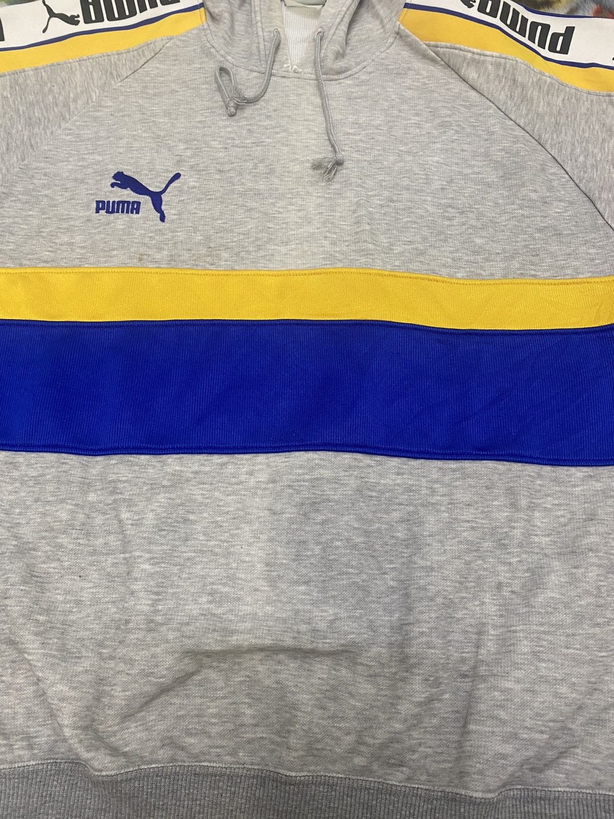 Puma ULTRA RARE Vintage 90s PUMA hoodie stripe yellow blue Size US L / EU 52-54 / 3 - 7 Thumbnail