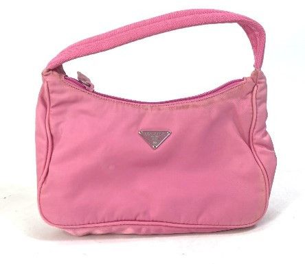 Prada Triangle Plate Mini Bag Handbag Pink