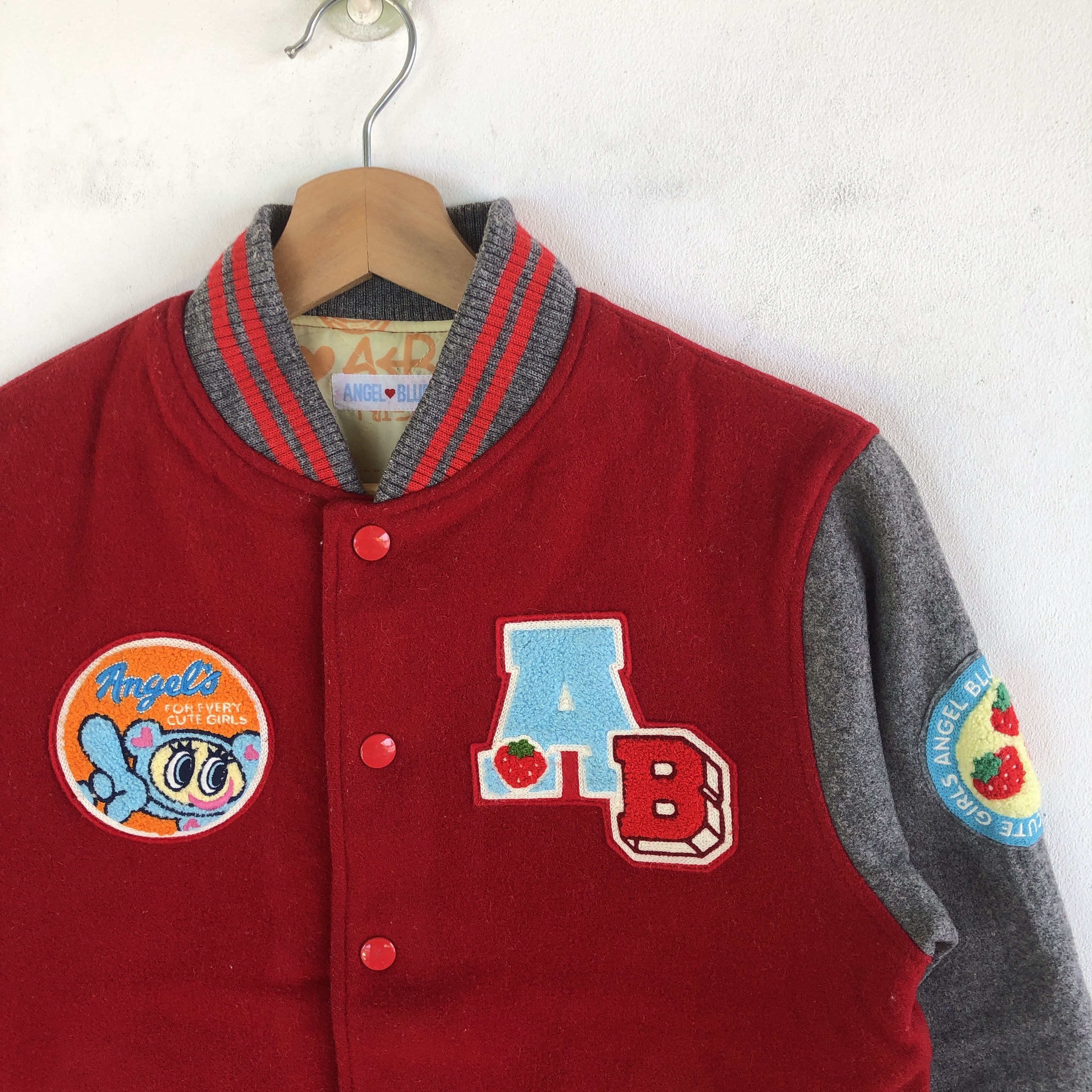 Japanese Brand × Vintage Vintage Angel Blue Letterman Patches Varsity Wool Jacket Size XS / US 0-2 / IT 36-38 - 6 Thumbnail
