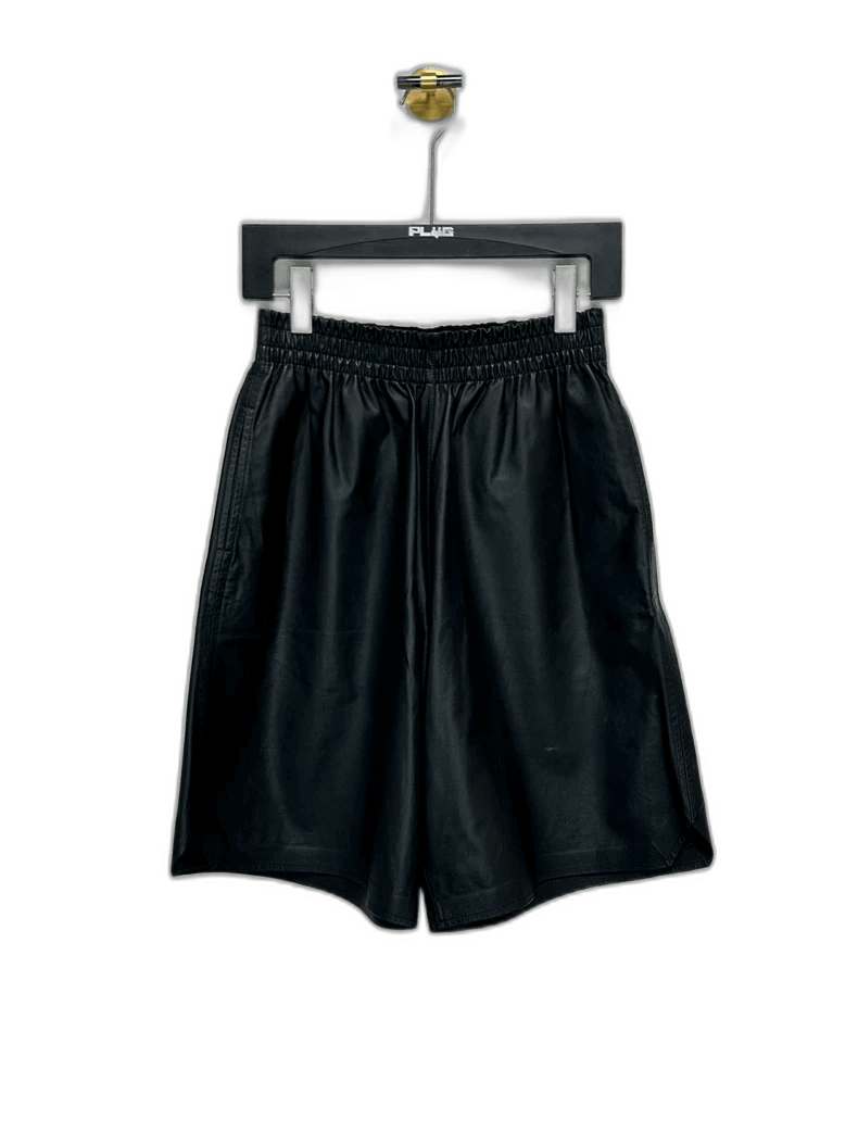 Bottega Veneta Bottega Veneta Black Leather Boxing Shorts-yf-2508 Size US 30 / EU 46 - 1 Thumbnail