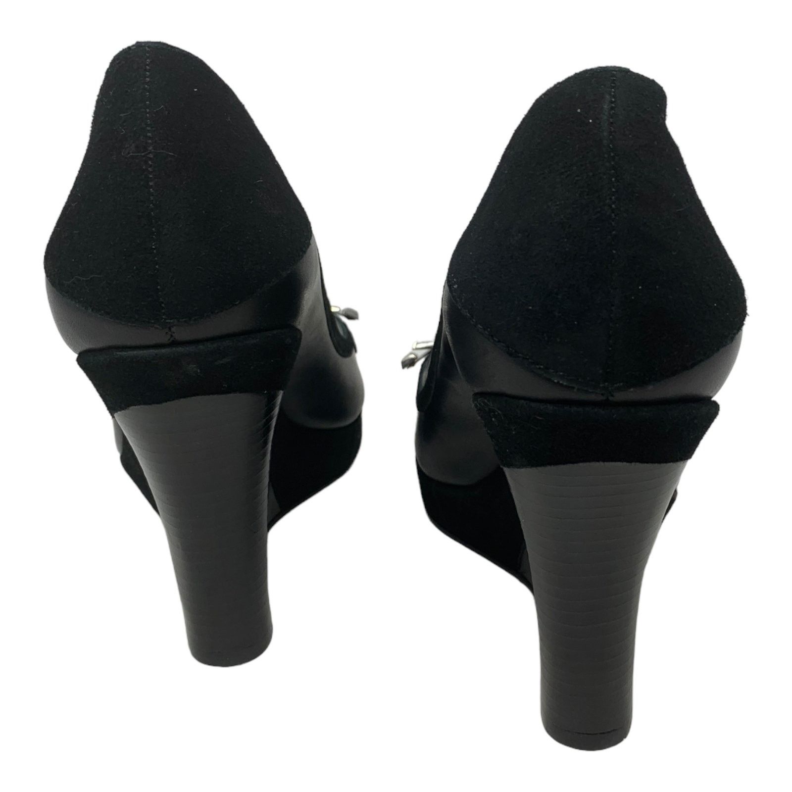 Karen Millen Karen Millen Black Leather Peep Toes Wedge Shoes size 39 - 8 Size US 8 / IT 38 - 8 Thumbnail