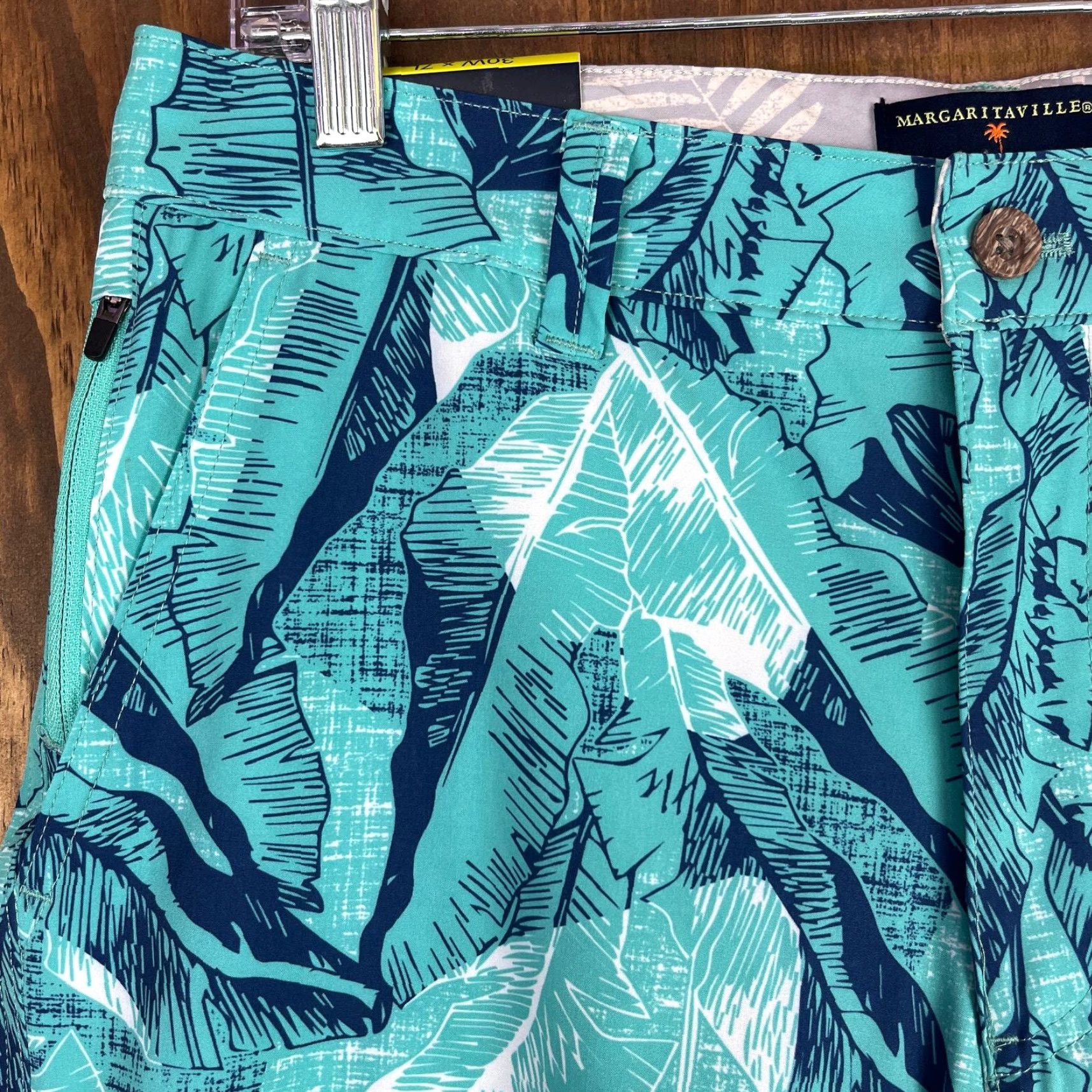 Vintage VINTAGE Margaritaville Mens Shorts Bermuda Casual Beach Turquoise UPF 30+ Quick Dry 4 Way Stretch 30 Mens Size US 30 / EU 46 - 2 Thumbnail