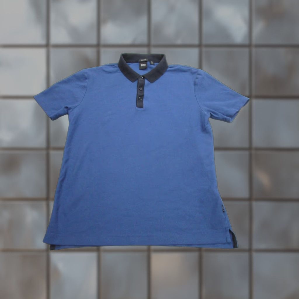 Hugo Boss Hugo Boss Polo Shirt Mens Medium Blue Piket 14 Regular Fit Contrast Collar Size US M / EU 48-50 / 2 - 1 Thumbnail