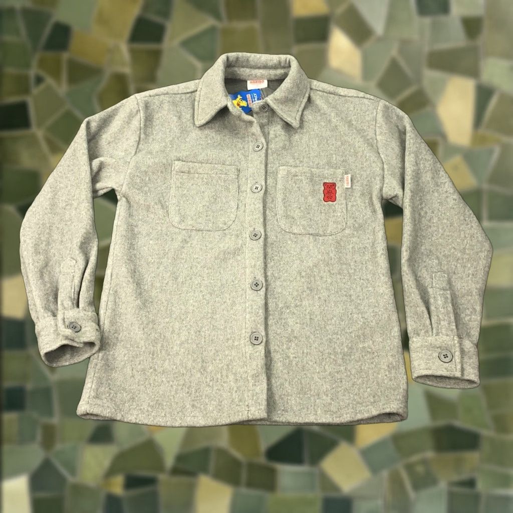 JCPenney HARIBO Shirt Jacket Womens Medium Gray Button Up Fleece Gummy Bear Logo JCPenney Size M / US 6-8 / IT 42-44 - 1 Thumbnail