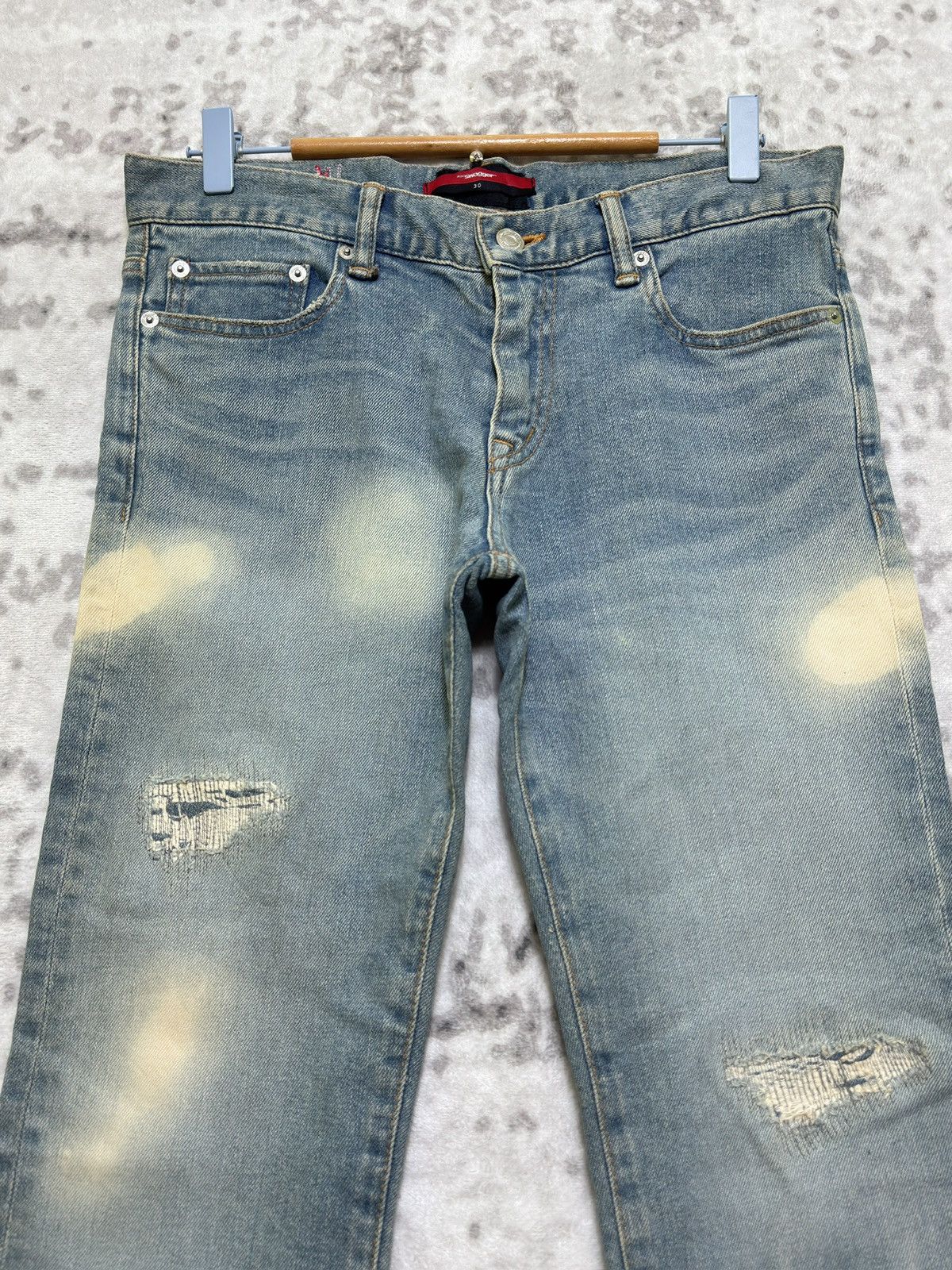 PHENOMENON Rare Phenomenon Archive Skinny Bleached Distressed Denim Size US 30 / EU 46 - 3 Thumbnail