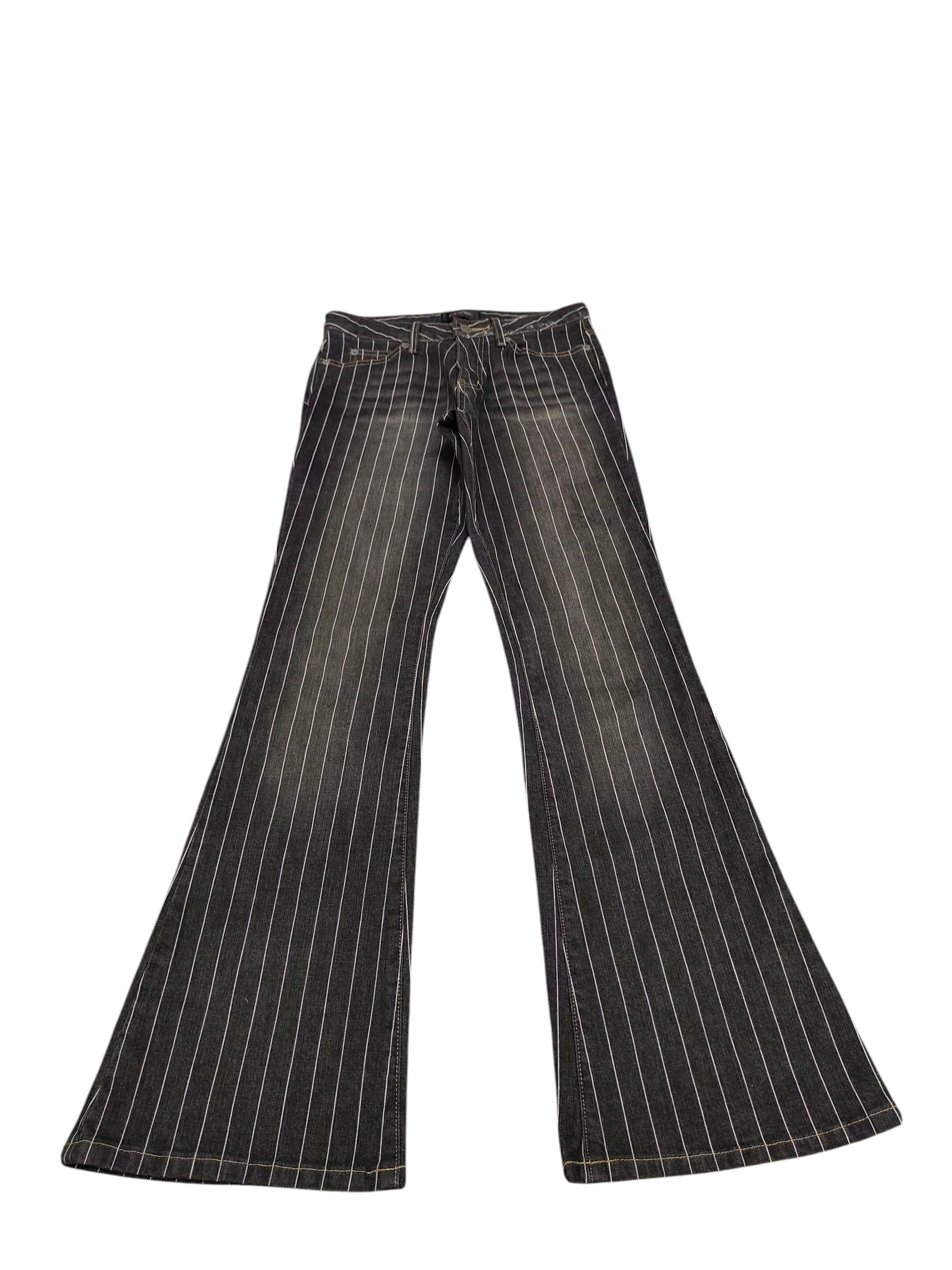 Hysteric Glamour Flare Jeans Oririn Japan Striped Black Denim Bootcut Y2k Size US 28 / EU 44 - 2 Thumbnail