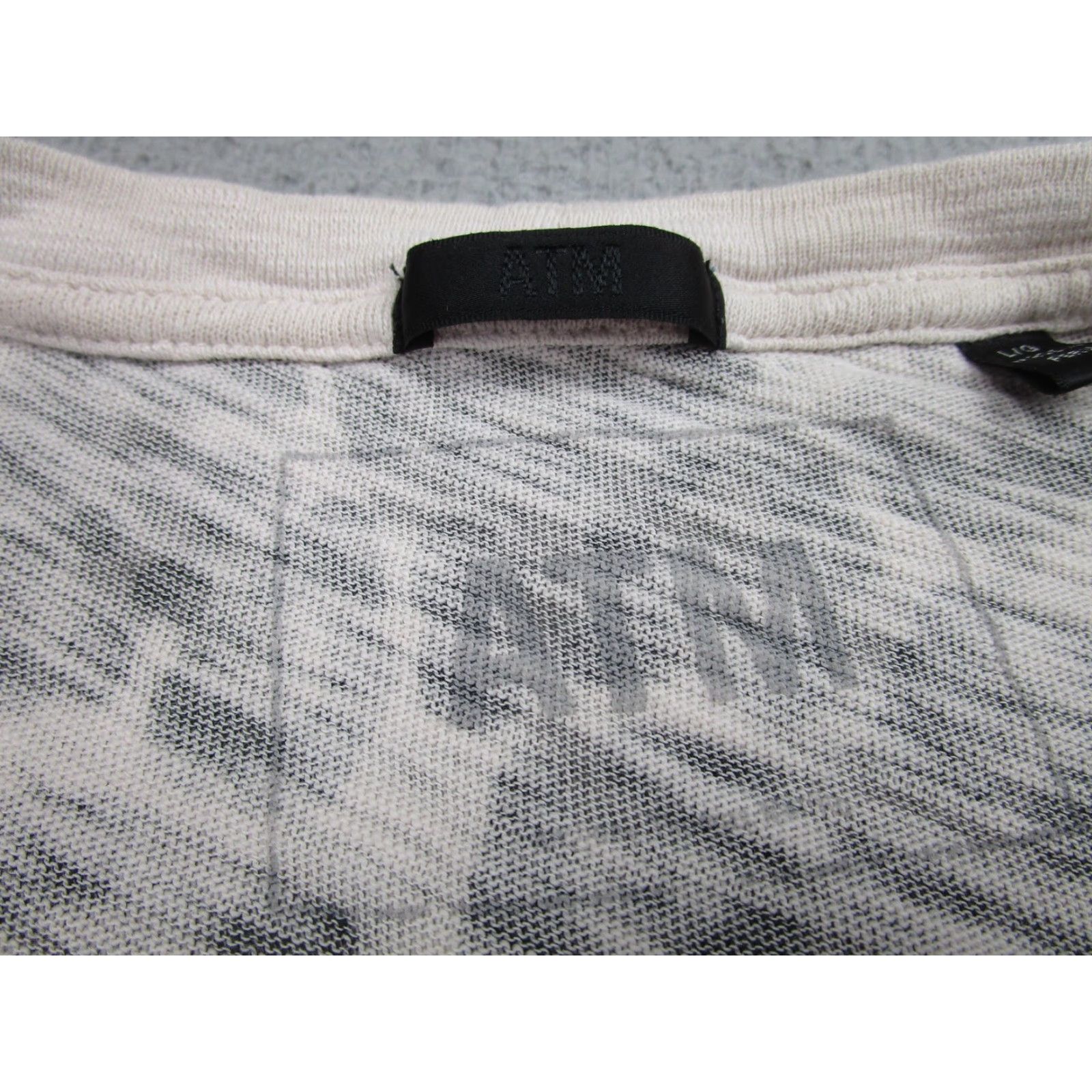 Vintage ATM Anthony Thomas Melillo Dress Women's Large Gray/Black Leopard Print Crew Neck Short Sleeve Knee Length Jersey Cotton T-Shirt Dress 90s Inspired? Size L / US 10 / IT 46 - 4 Thumbnail