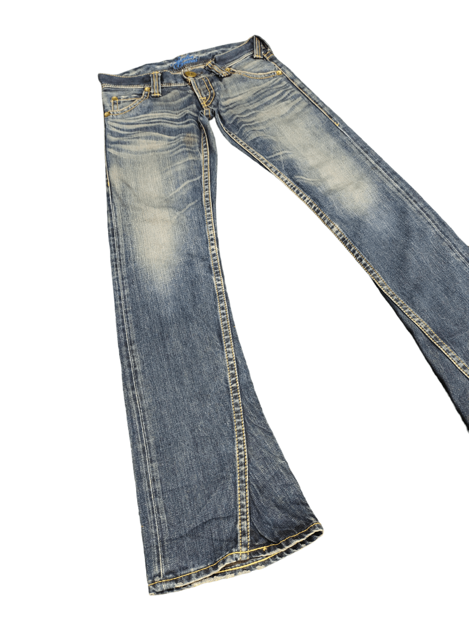 If Six Was Nine Flare Jeans Rodeo Crowns Spiral Cut Faded Low Rise Boot Cut Size US 27 - 3 Thumbnail