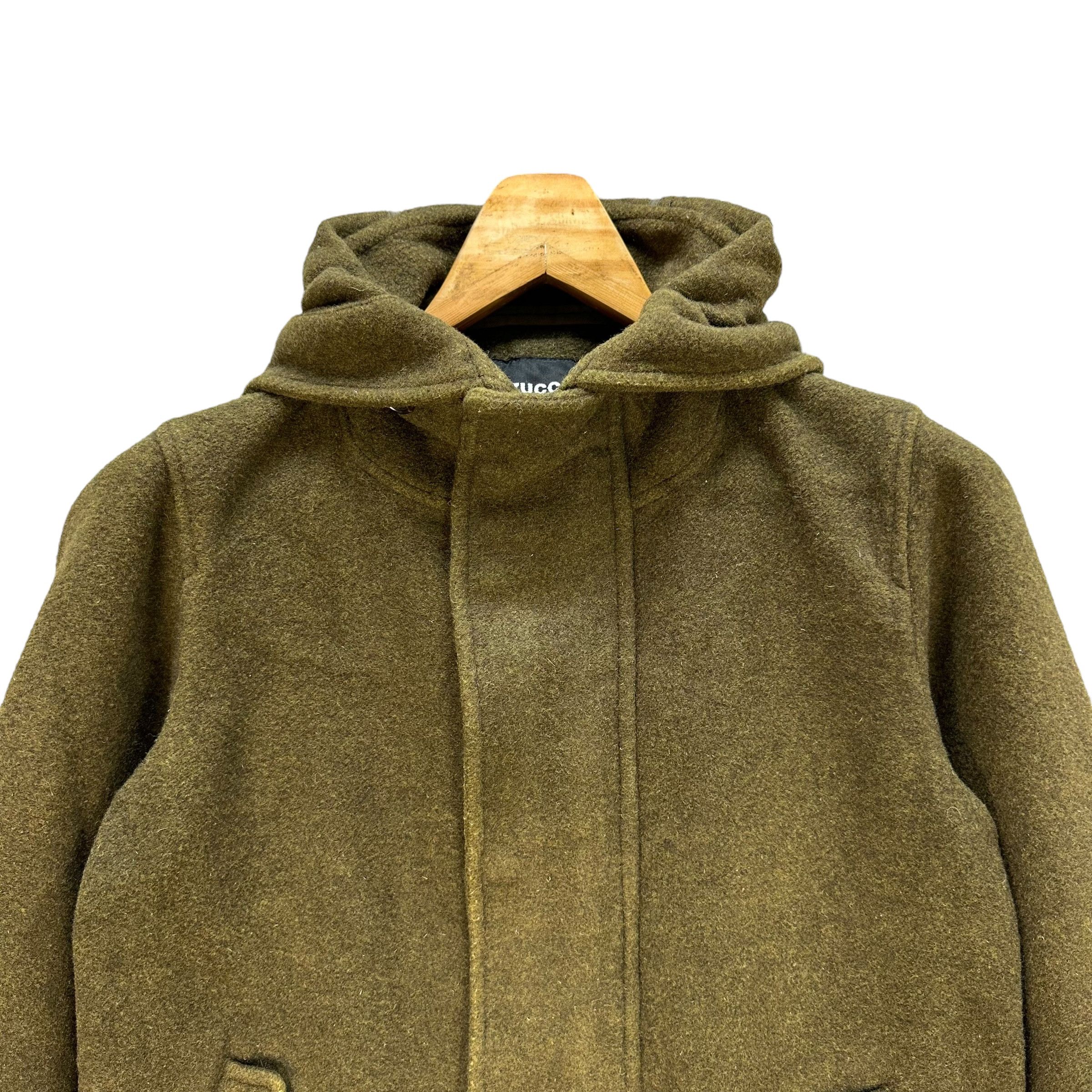 Zucca ZUCCA Mosh Green Wool Hooded Coat Jacket #A61-1399 Size US S / EU 44-46 / 1 - 2 Thumbnail