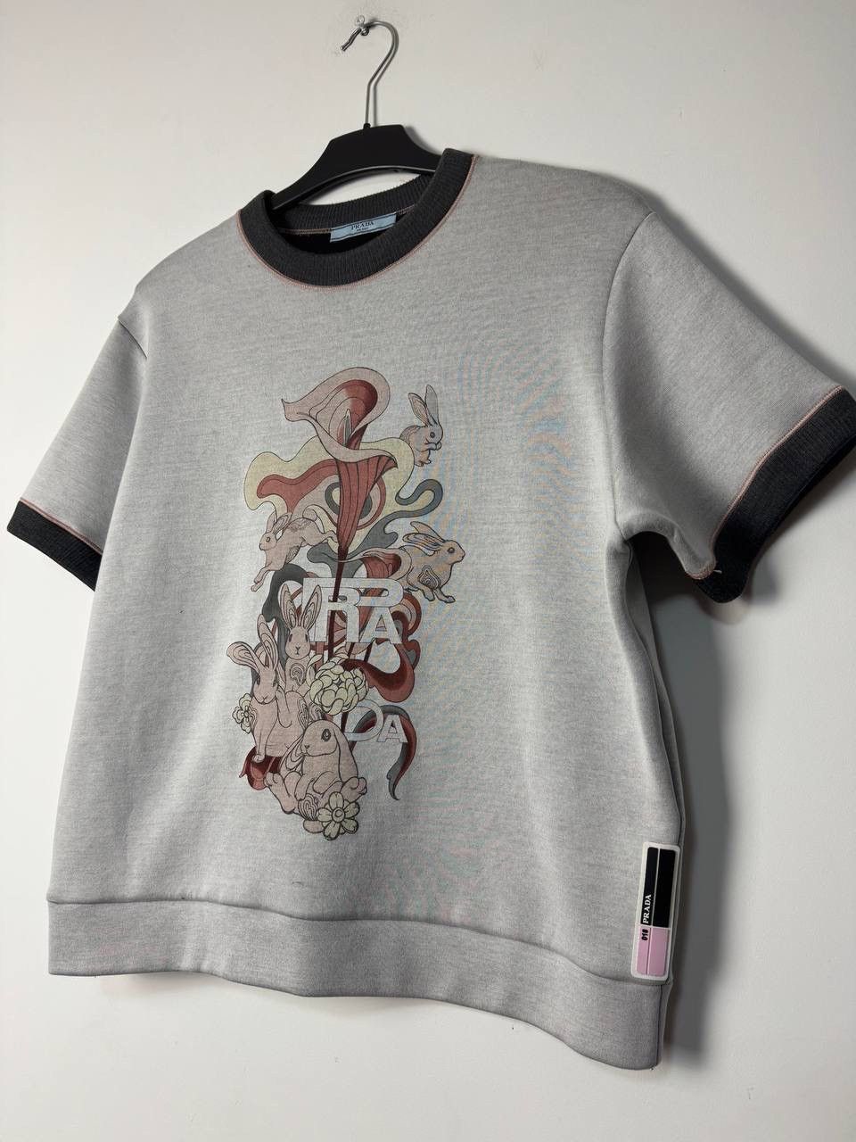 Prada FW17 Prada Bunny Print Short-Sleeved Sweatshirt Size L / US 10 / IT 46 - 8 Thumbnail