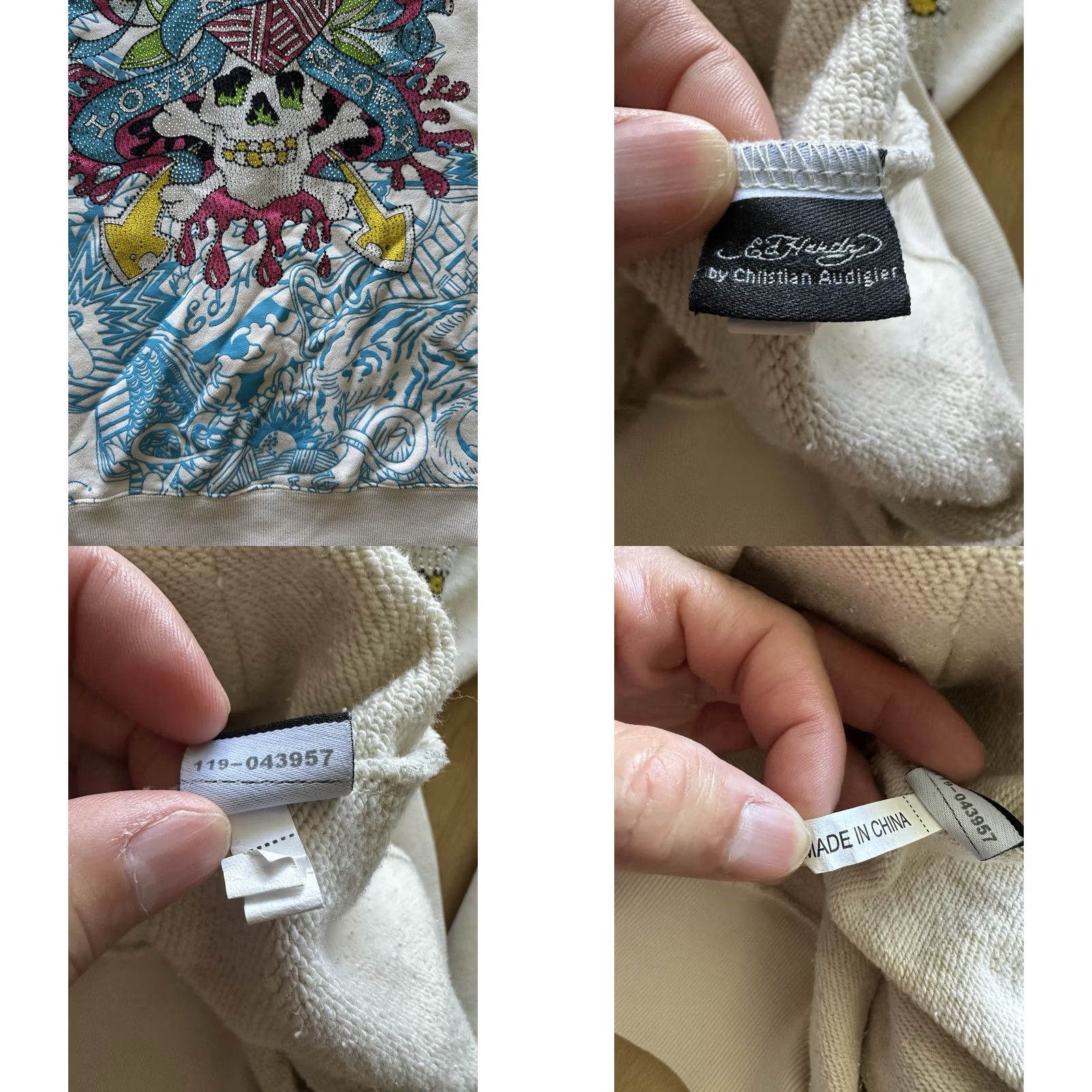 Ed Hardy VTG Ed Hardy AOP Hoodie Womens Small Cream Multicolor Floral Zip Up Hooded Pockets 2000s Y2K Unique USA England Style Womens Size S / US 4 / IT 40 - 9 Thumbnail