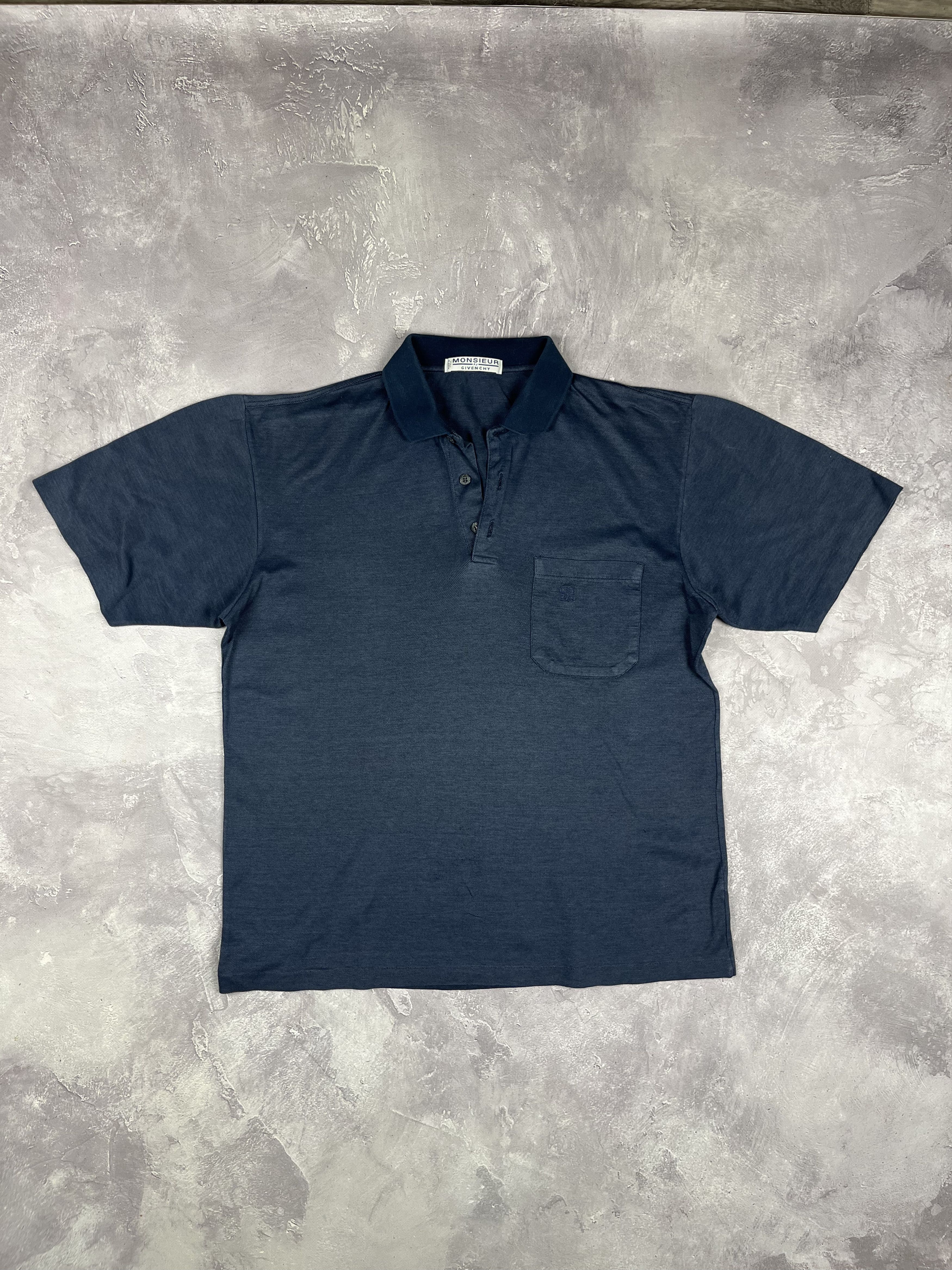 Givenchy Monsieur by Givenchy Vintage Pocket Polo Shirt Blue Size US M / EU 48-50 / 2 - 1 Thumbnail