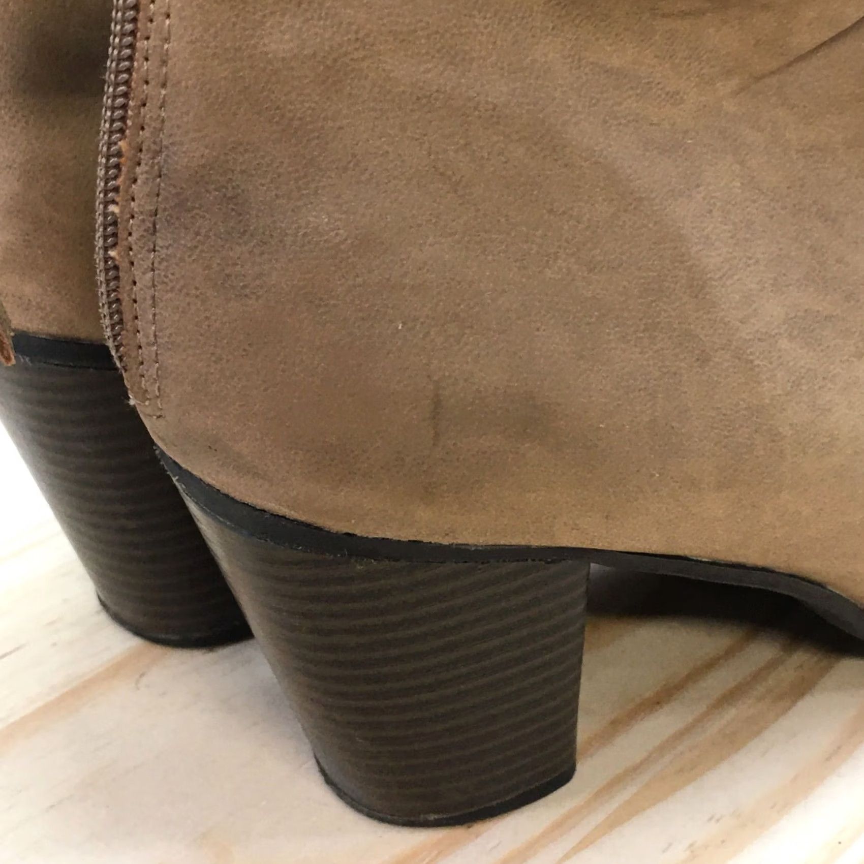 Merona Merona Boots Womens 11 Casual Back Zip Ankle Bootie Brown Faux Leather Heels Black Brown Boots height 3 inches Womens Merona Boots Size US 11 / IT 41 - 6 Thumbnail