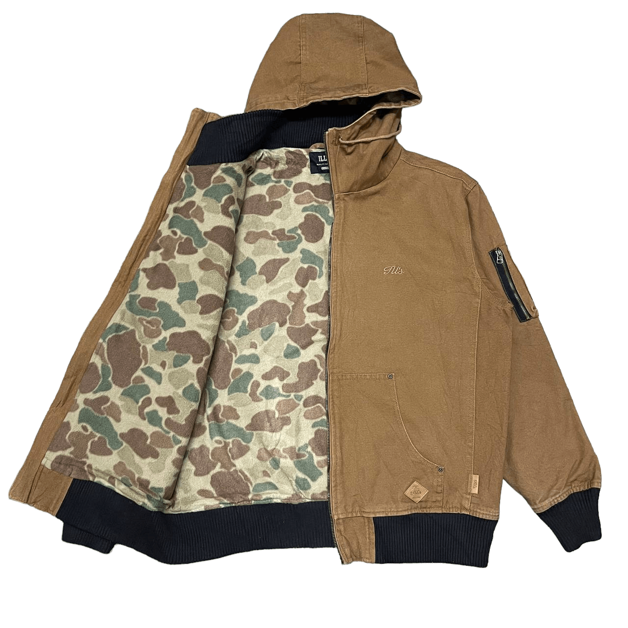 Japanese Brand Vintage Ill's Canvas Hooded Jacket Camo Linning Size US XL / EU 56 / 4 - 1 Thumbnail