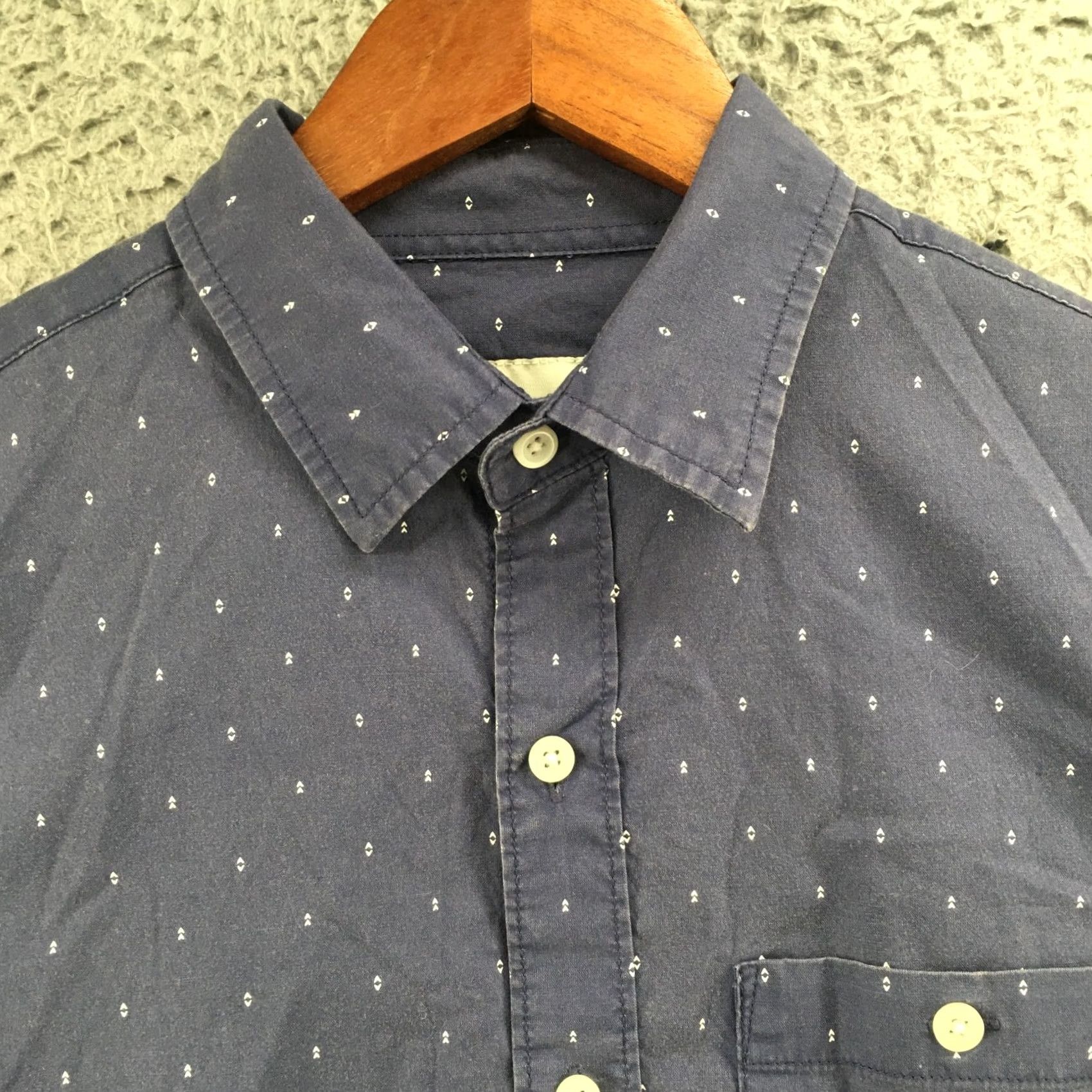 American Eagle Outfitters American Eagle Outfitters Button-Up Short Sleeve Shirt Mens XS Blue Multicolor Cotton Blend Size US XS / EU 42 / 0 - 2 Thumbnail