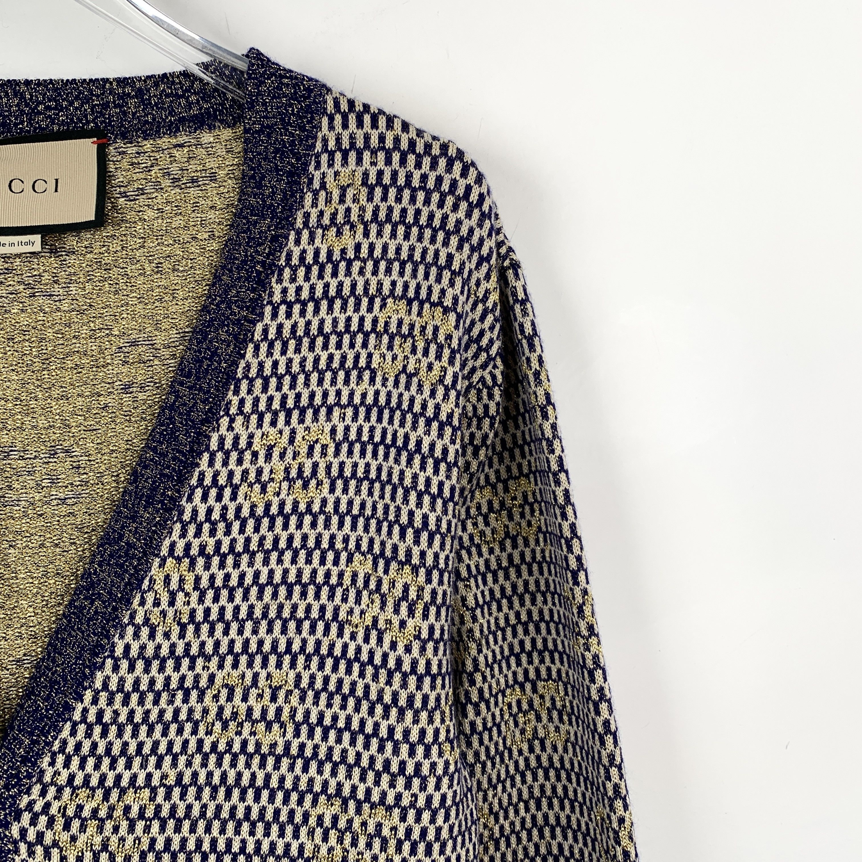 Gucci Gucci Blue-Gold Fleece knitted coat Size S / US 4 / IT 40 - 3 Thumbnail