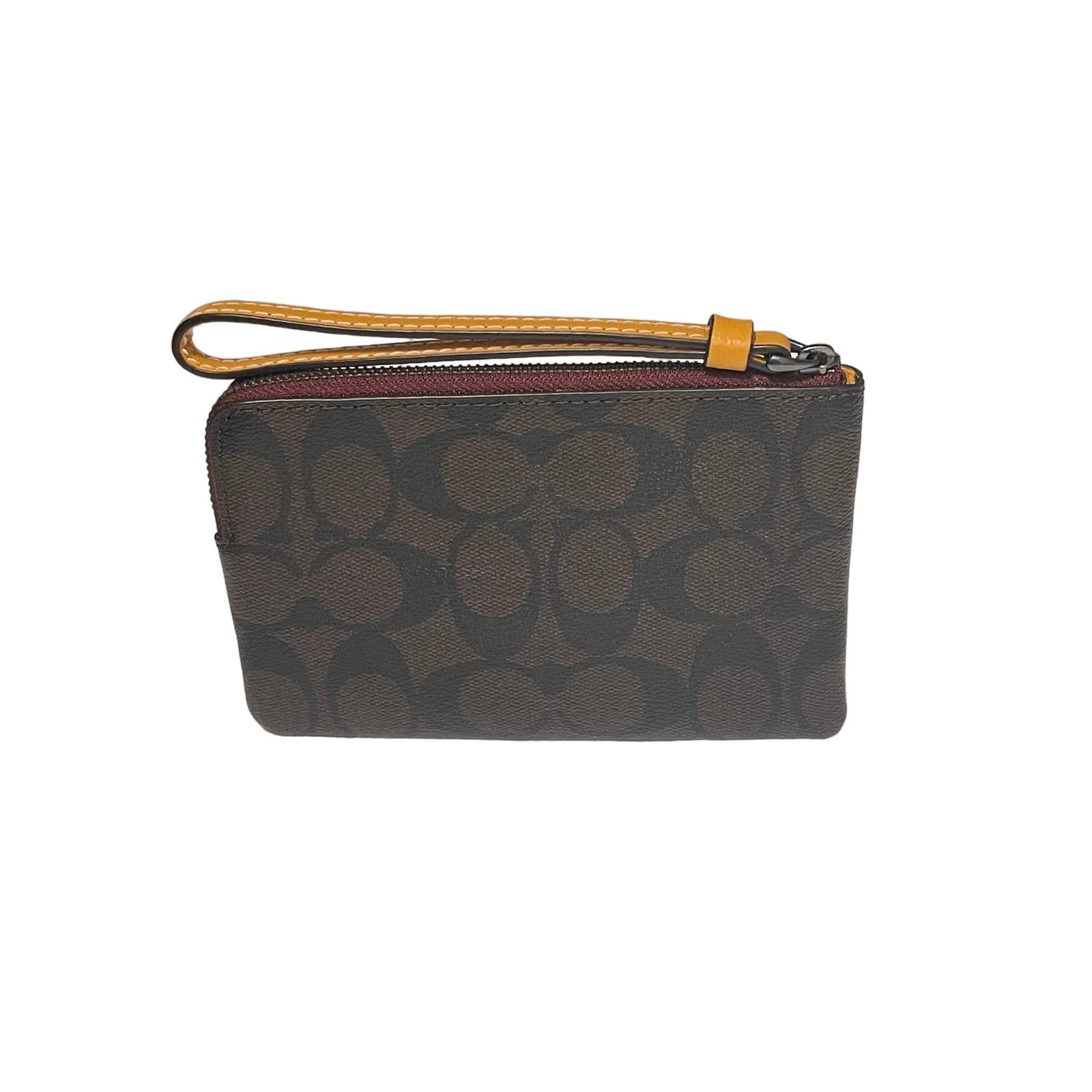 Coach Coach Corner Zip Wristlet In Signature Canvas With Varsity Size ONE SIZE - 6 Thumbnail