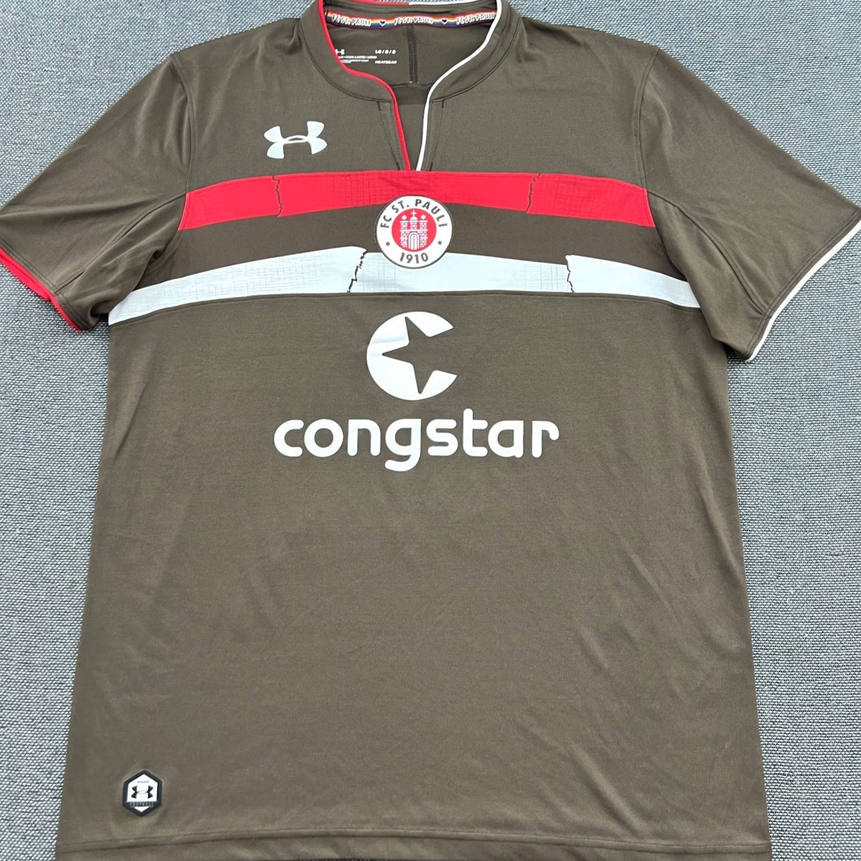 Under Armour ST Pauli 2018 2019 Alex Meier Home Football Jersey Mens Large Under Armour Shirt Soccer Jersey Athletic Quick Dry Moisture Wicking Brown Size US M / EU 48-50 / 2 - 3 Thumbnail