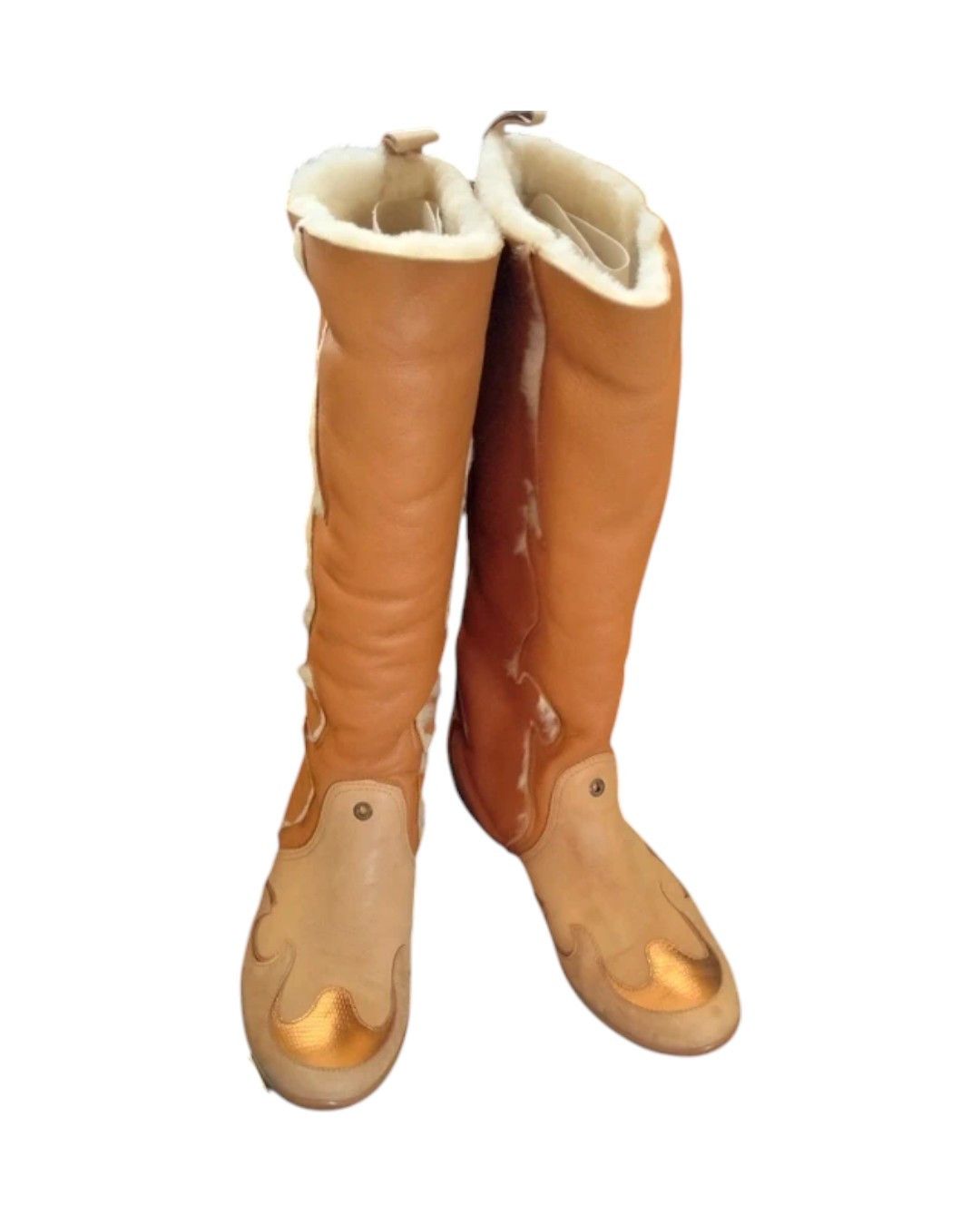 Roberto Cavalli JUST CAVALLI SHEARLING SUEDE LEATHER BOOTS Size US 8 / IT 38 - 3 Thumbnail