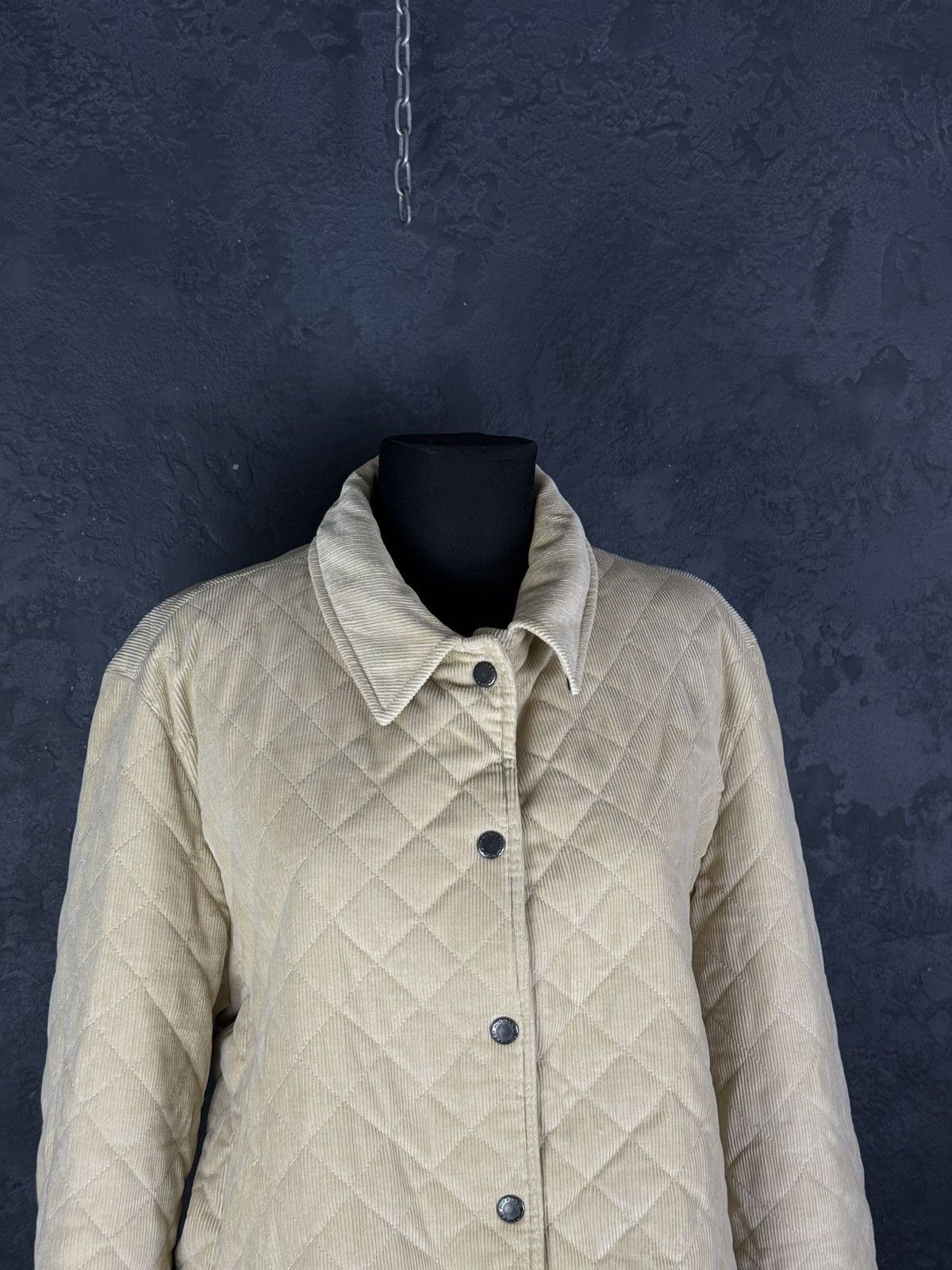 Burberry Burberry Women’s Quilted Corduroy Jacket Nova Check Beige Size XXL / US 16-18 / IT 52-54 - 4 Thumbnail