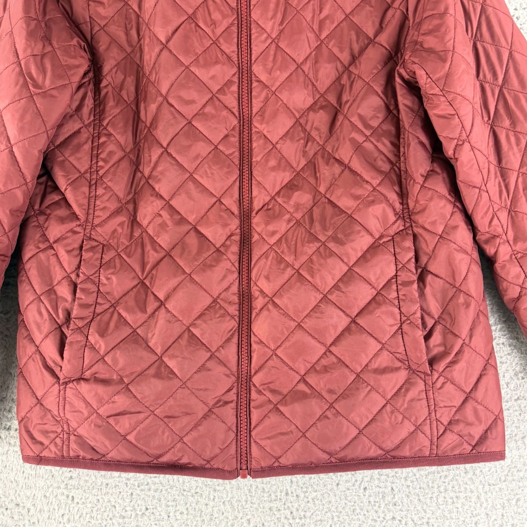 Uniqlo Uniqlo Quilted Boa Parker Jacket Womens M Maroon Full Zip Hooded Sherpa LS Size M / US 6-8 / IT 42-44 - 4 Thumbnail