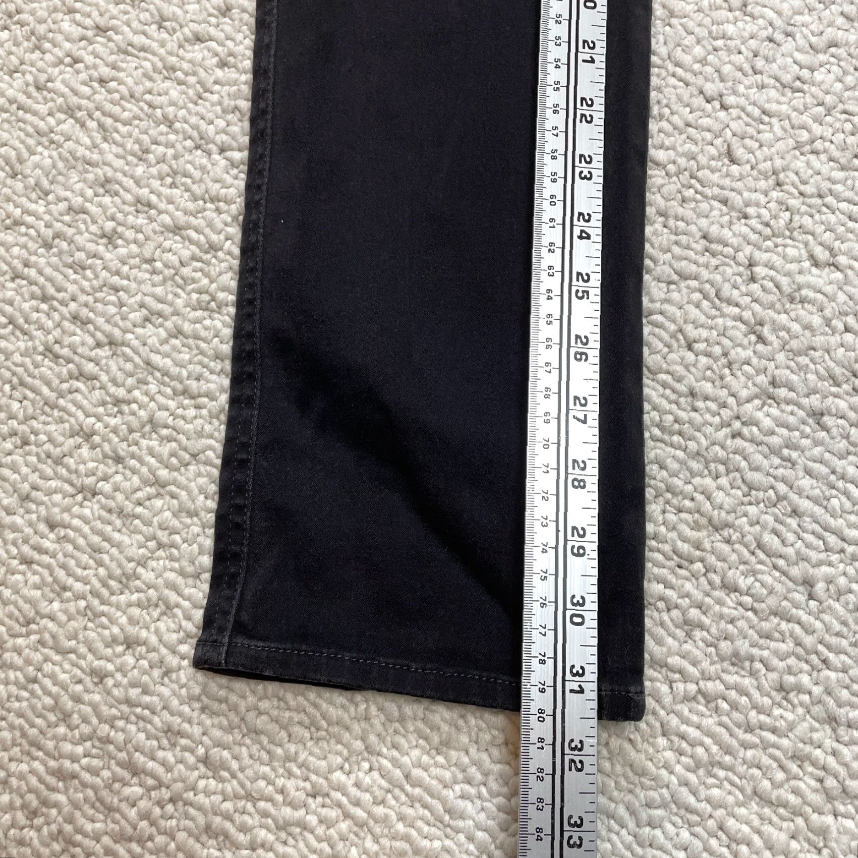 Vintage Elie Tahari Jeans Womens Straight Leg Black Stretch Pockets Solid 31x31.5 Size 24" / US 00 / IT 34 - 3 Thumbnail
