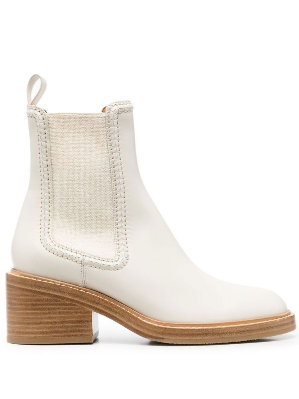 image of Chloe O1Loc1C0424 Evening Ankle Boots Eggshell In Ivory, Women's (Size 8)