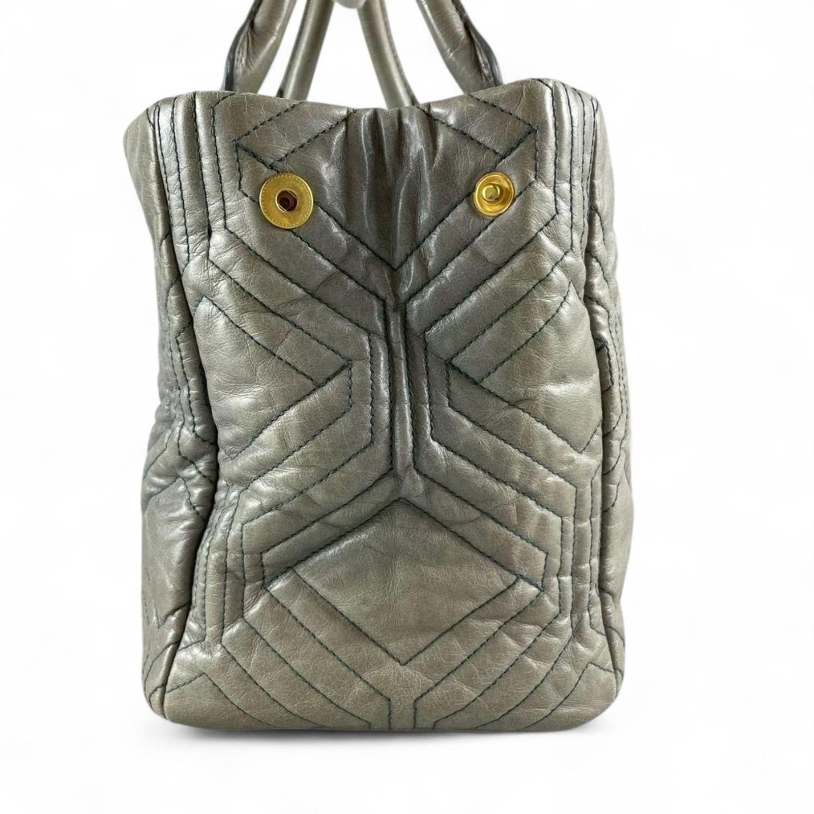 Miu Miu Miu Miu - Quilted Leather Handbag Grey Size ONE SIZE - 4 Thumbnail